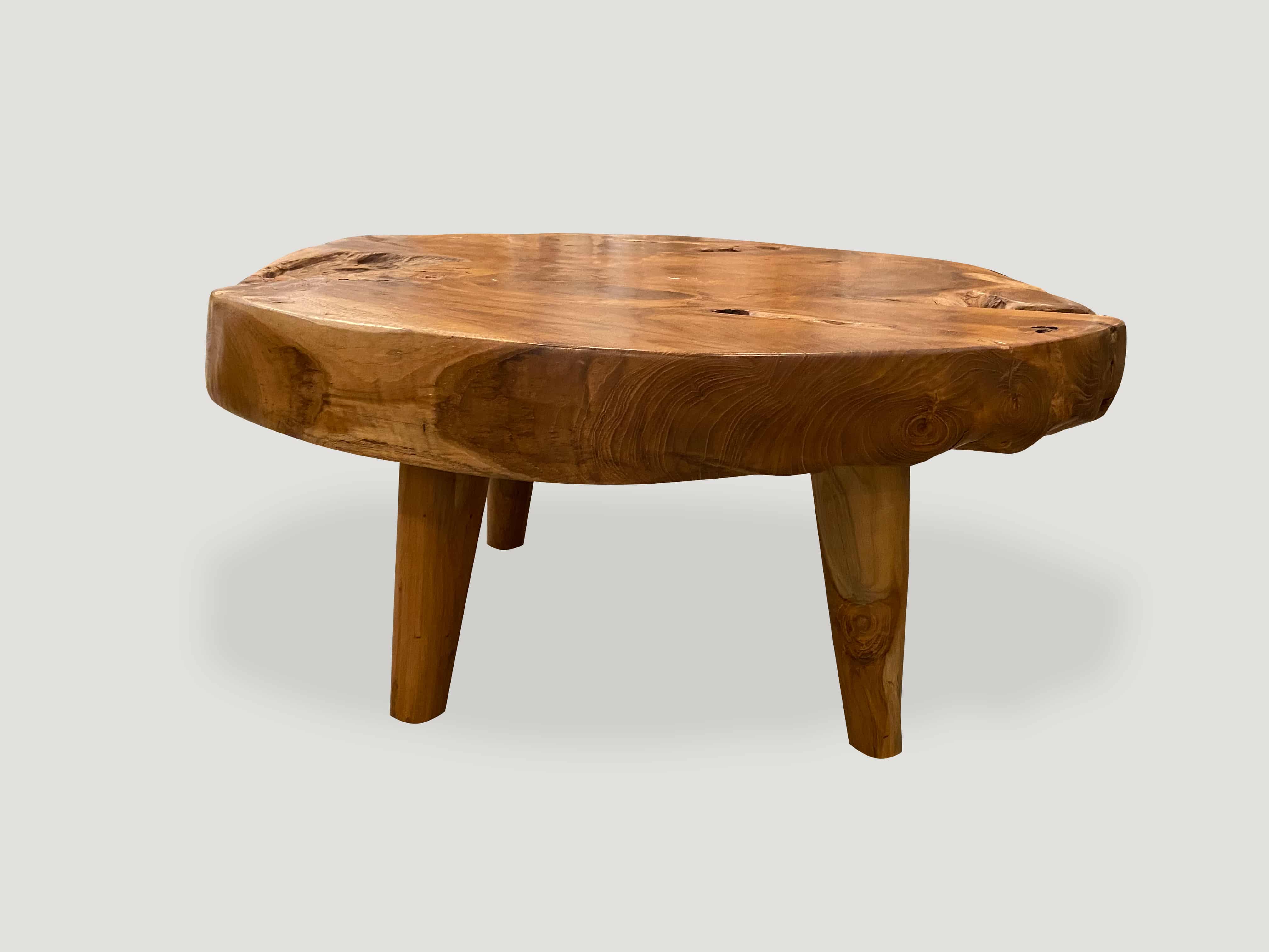 natural teak wood coffee table
