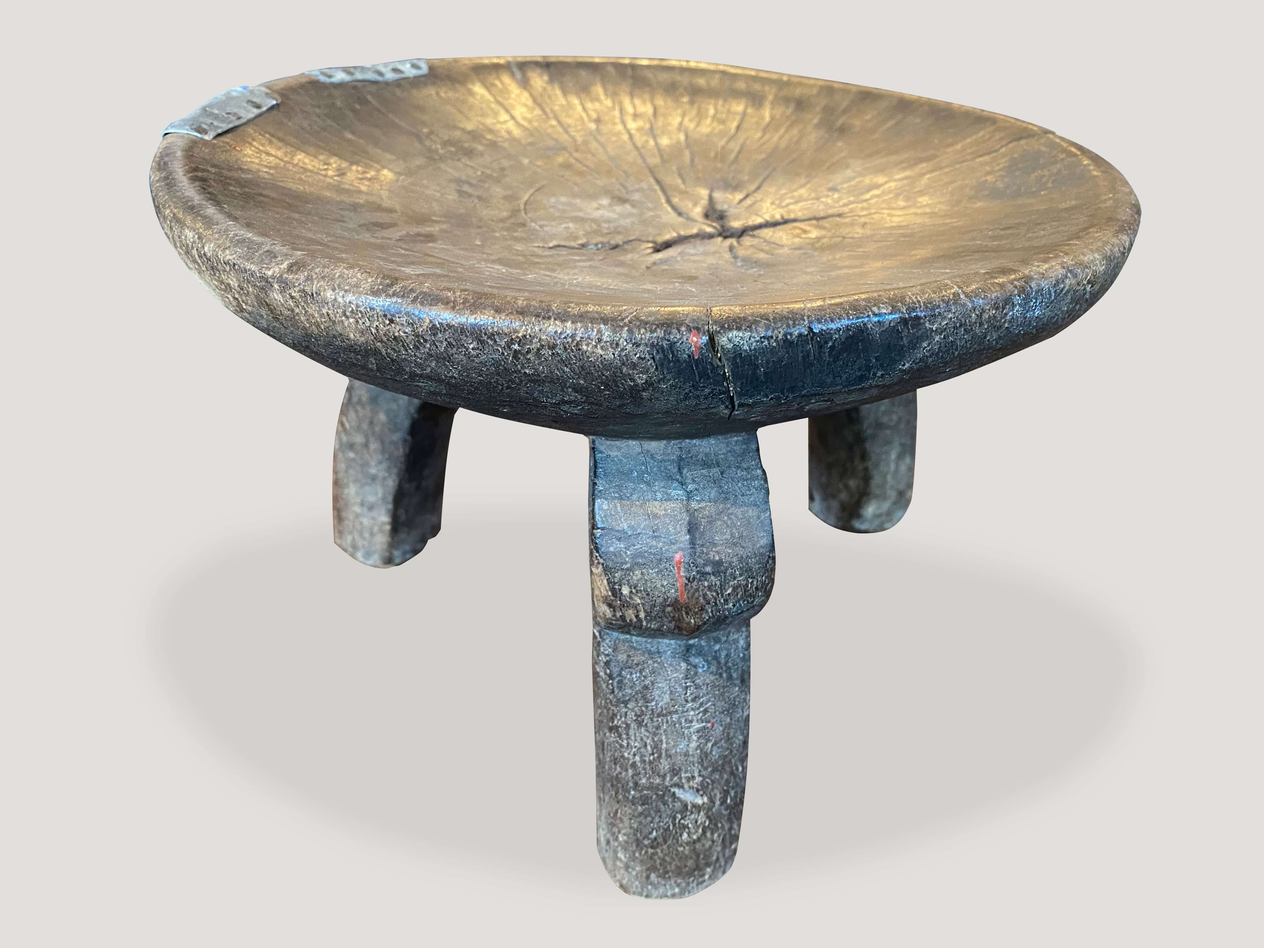 hand carved African teak stool