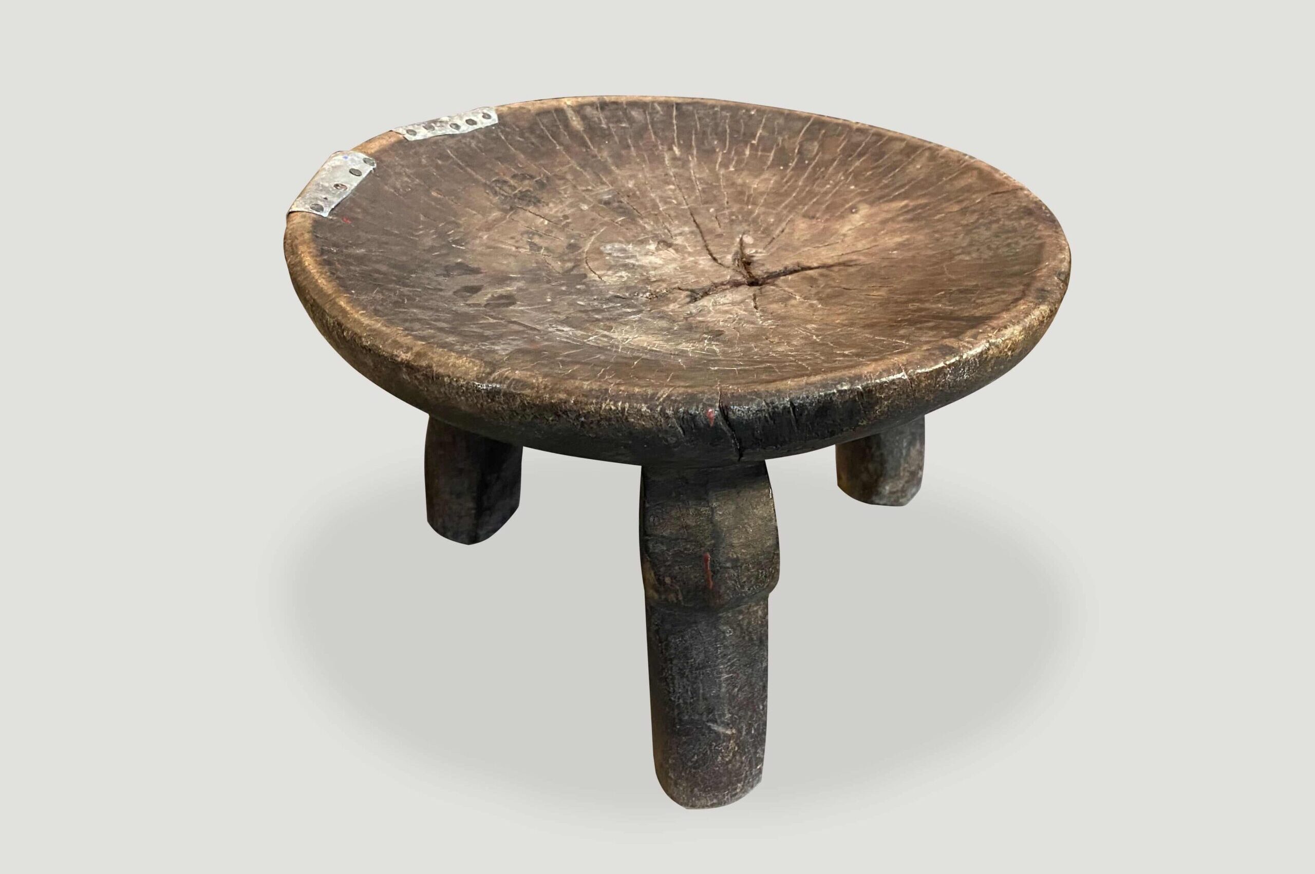 hand carved African teak stool