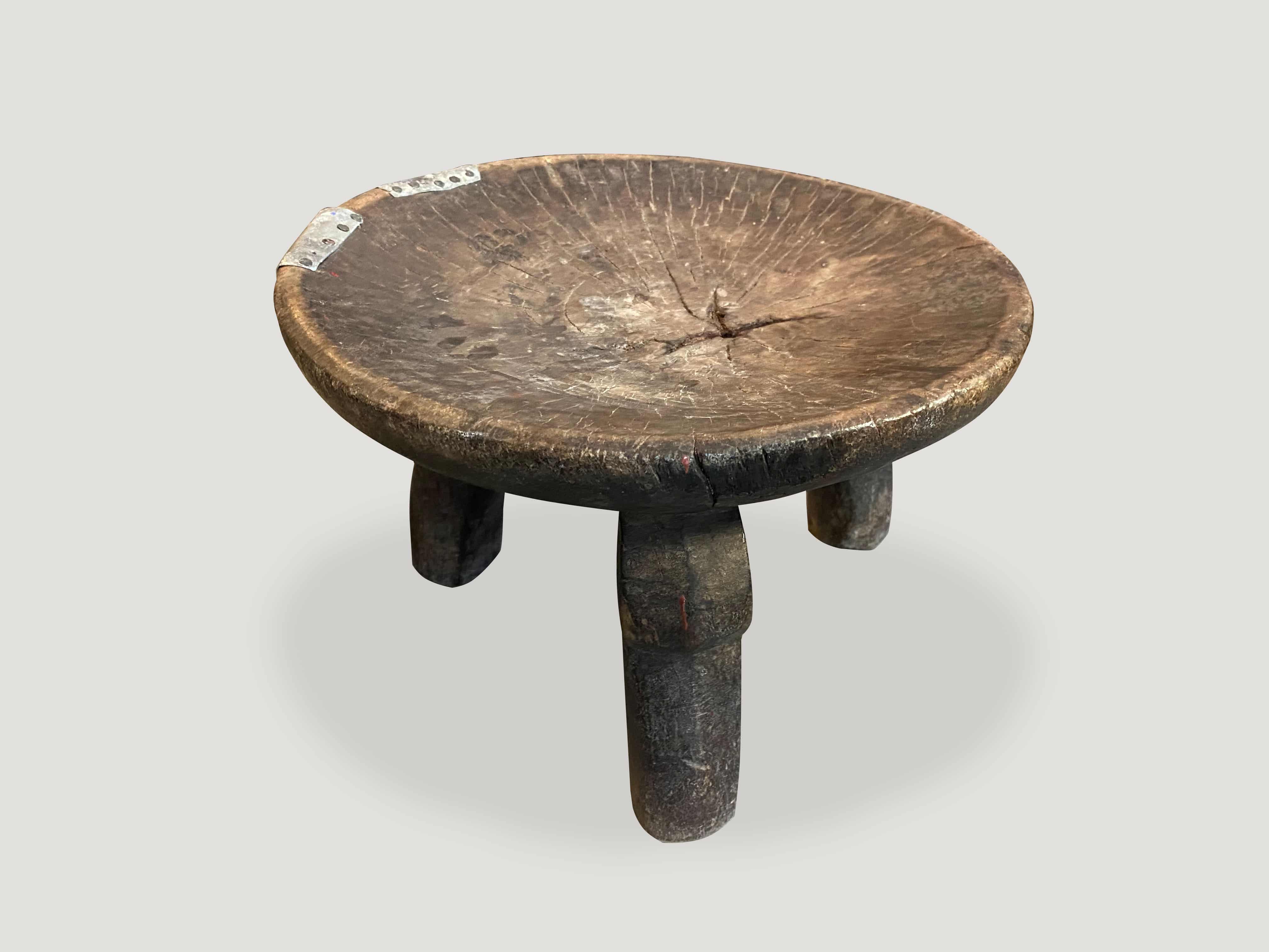 hand carved African teak stool
