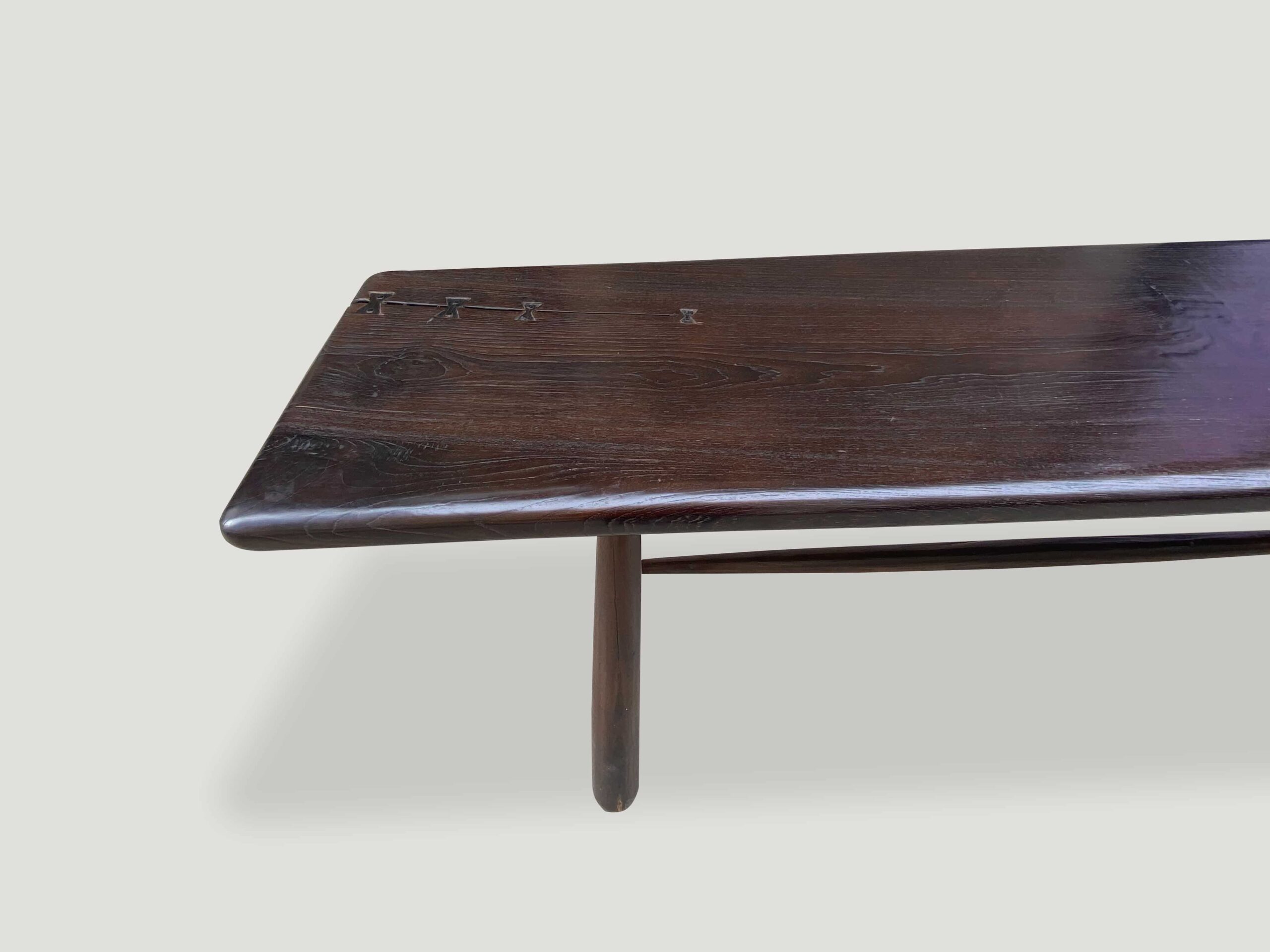 Mid Century Couture teak wood console table