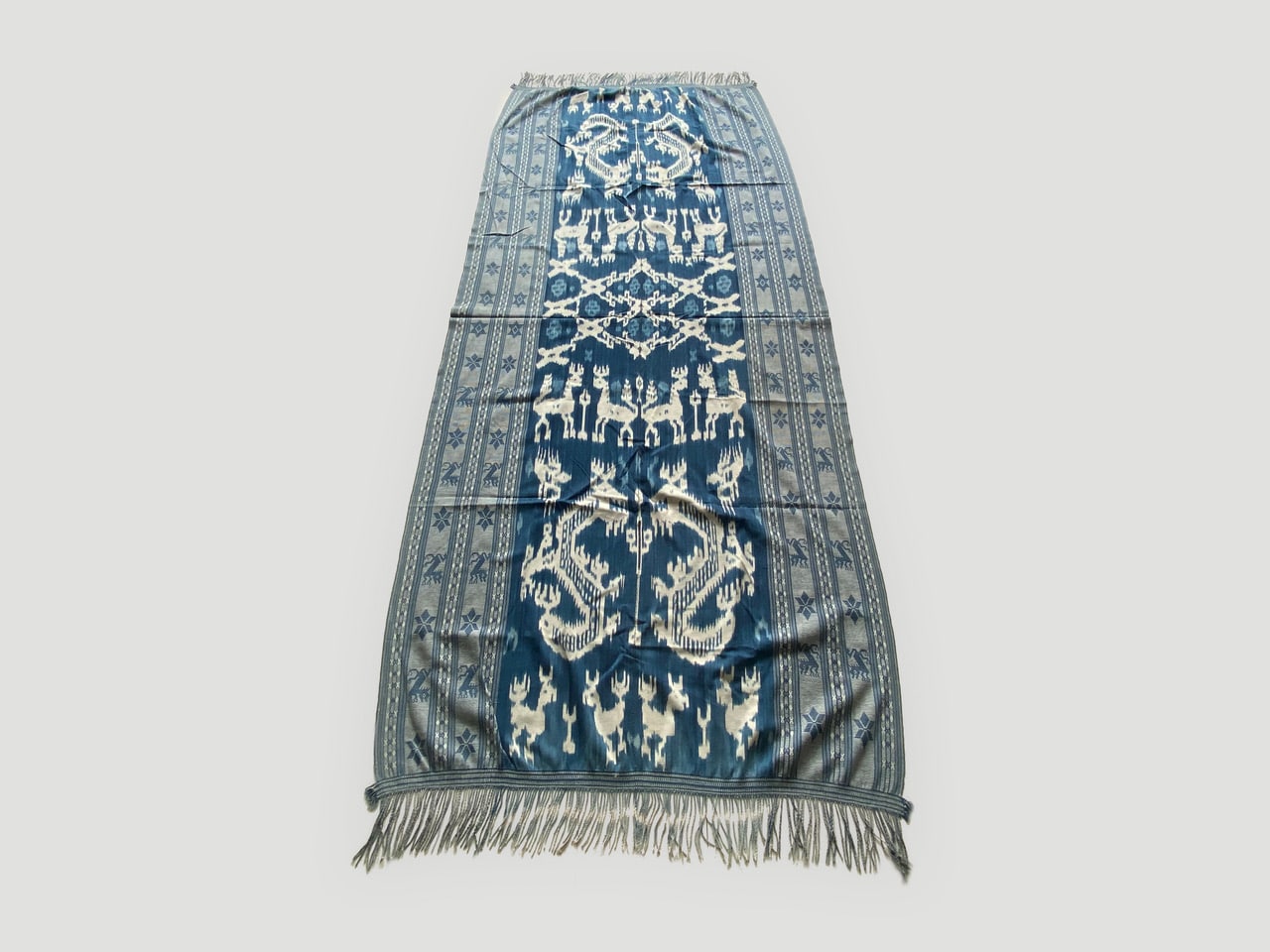 antique indigo Ikat textile