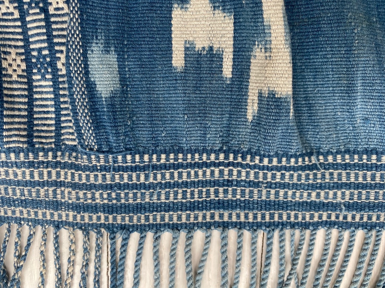 antique indigo Ikat textile