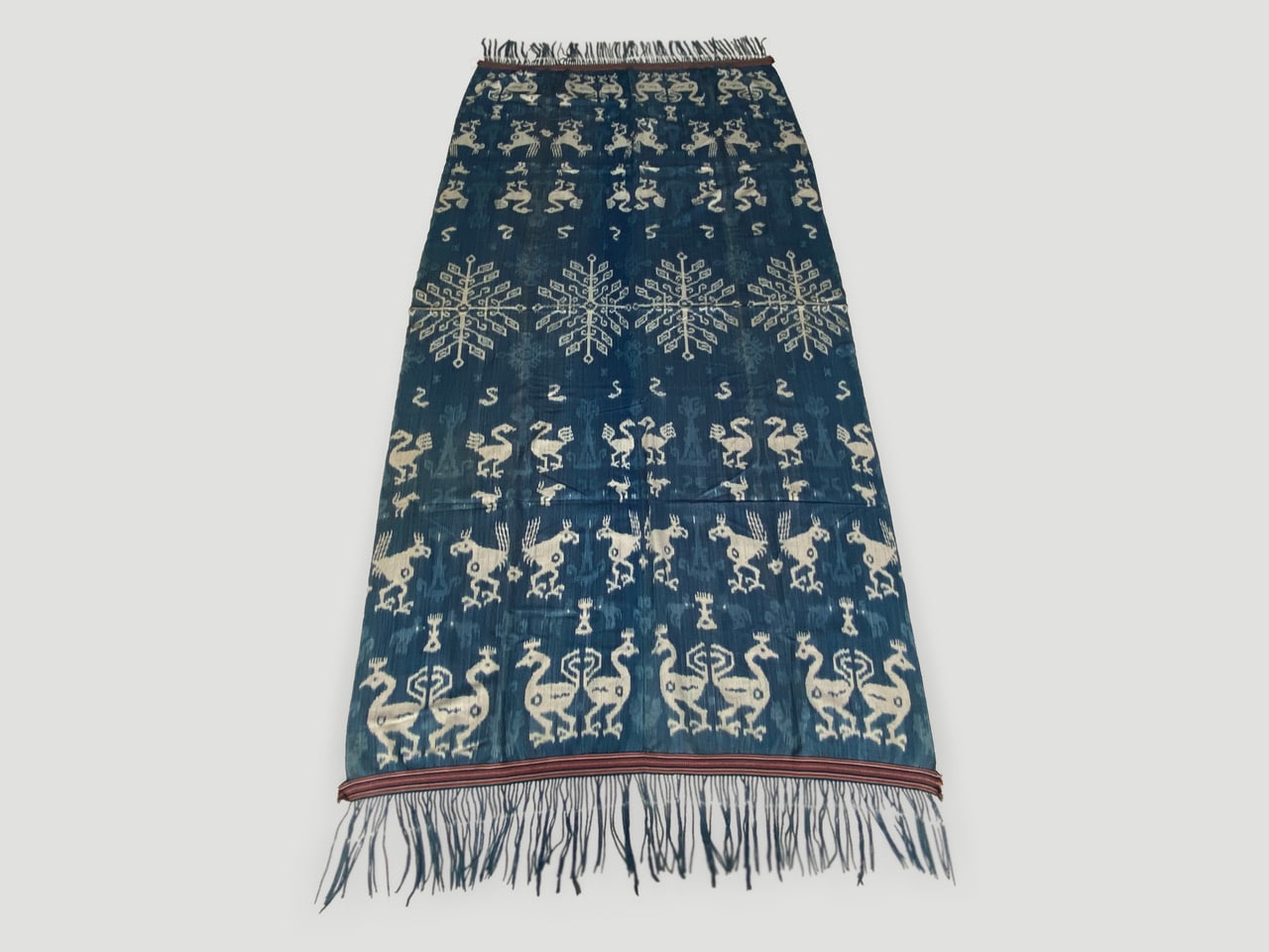 rare bold indigo and white textile from Sumba
