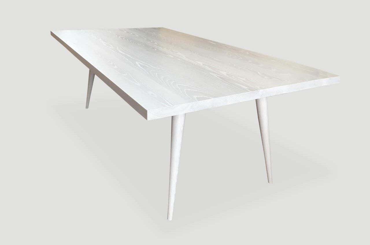 bleached ash wood dining table