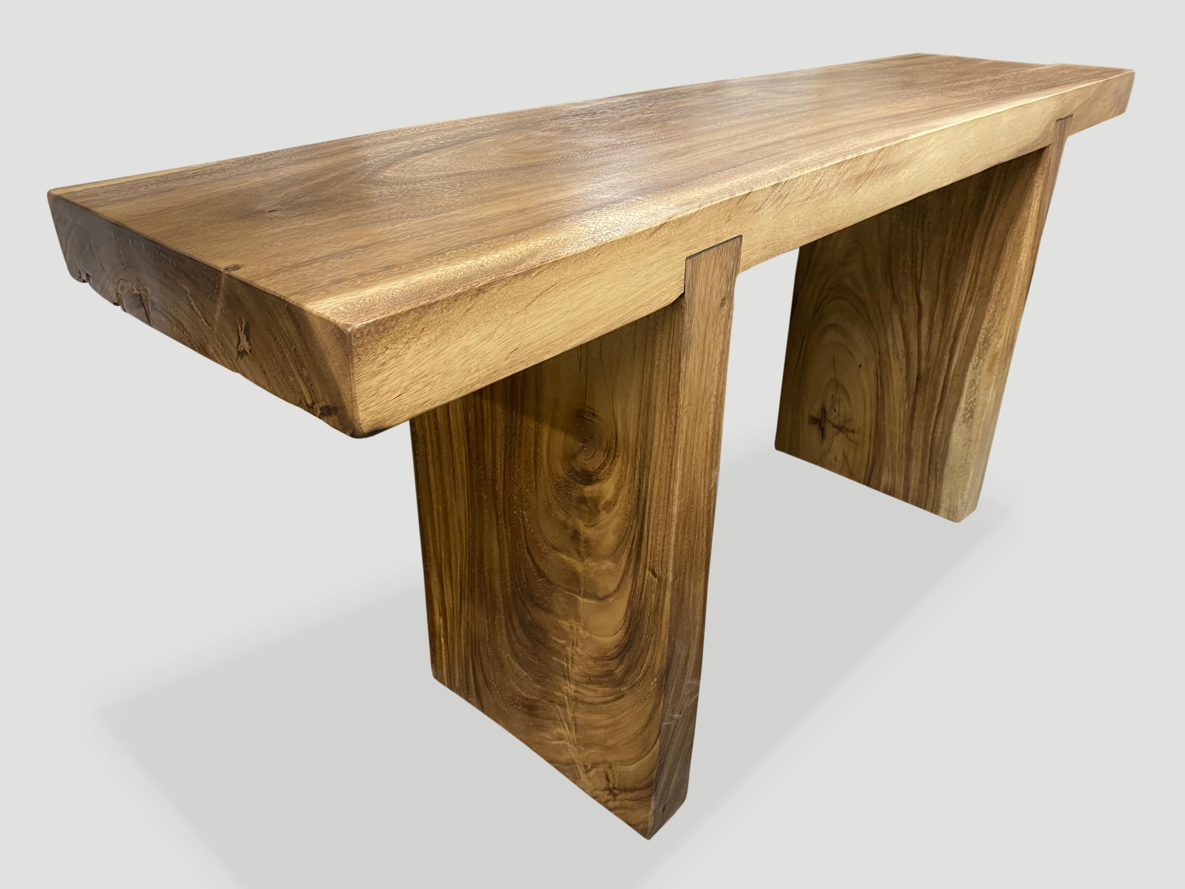 minimalist suar wood console
