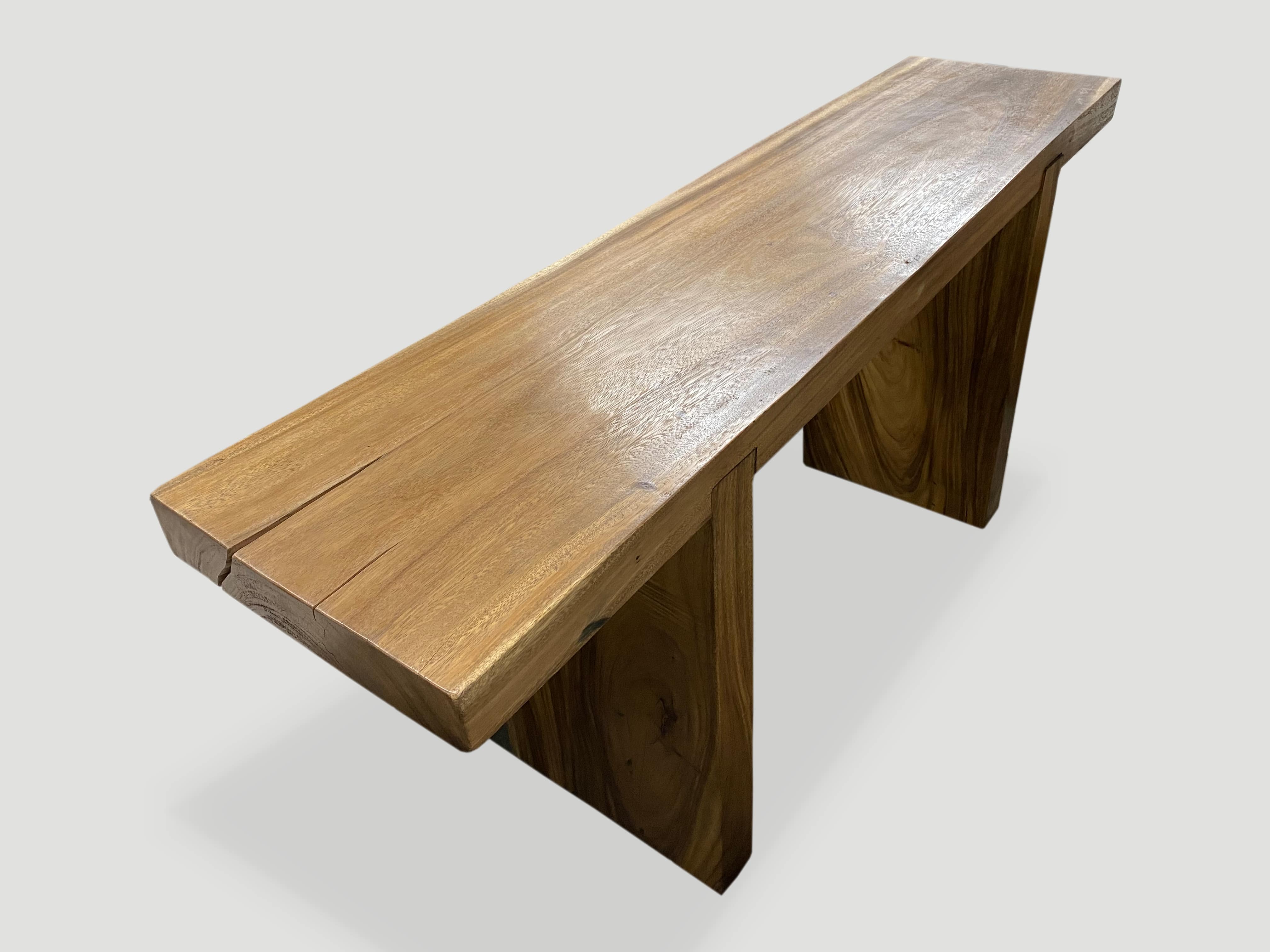 minimalist suar wood console