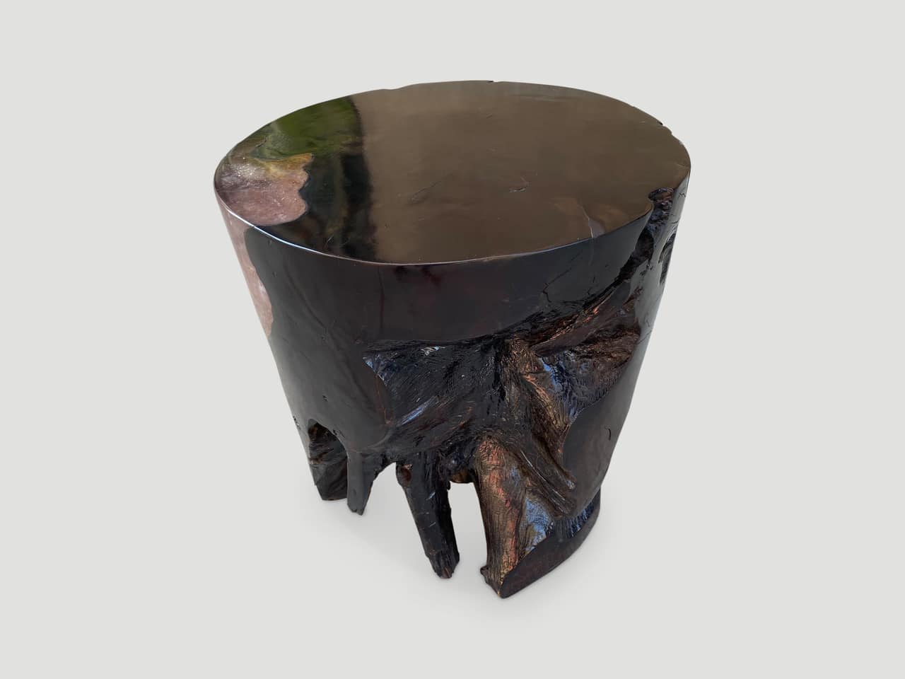 organic cracked resin side table