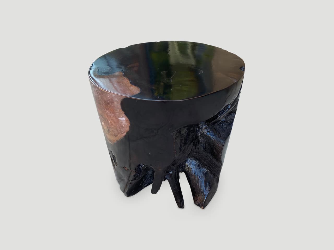 organic cracked resin side table