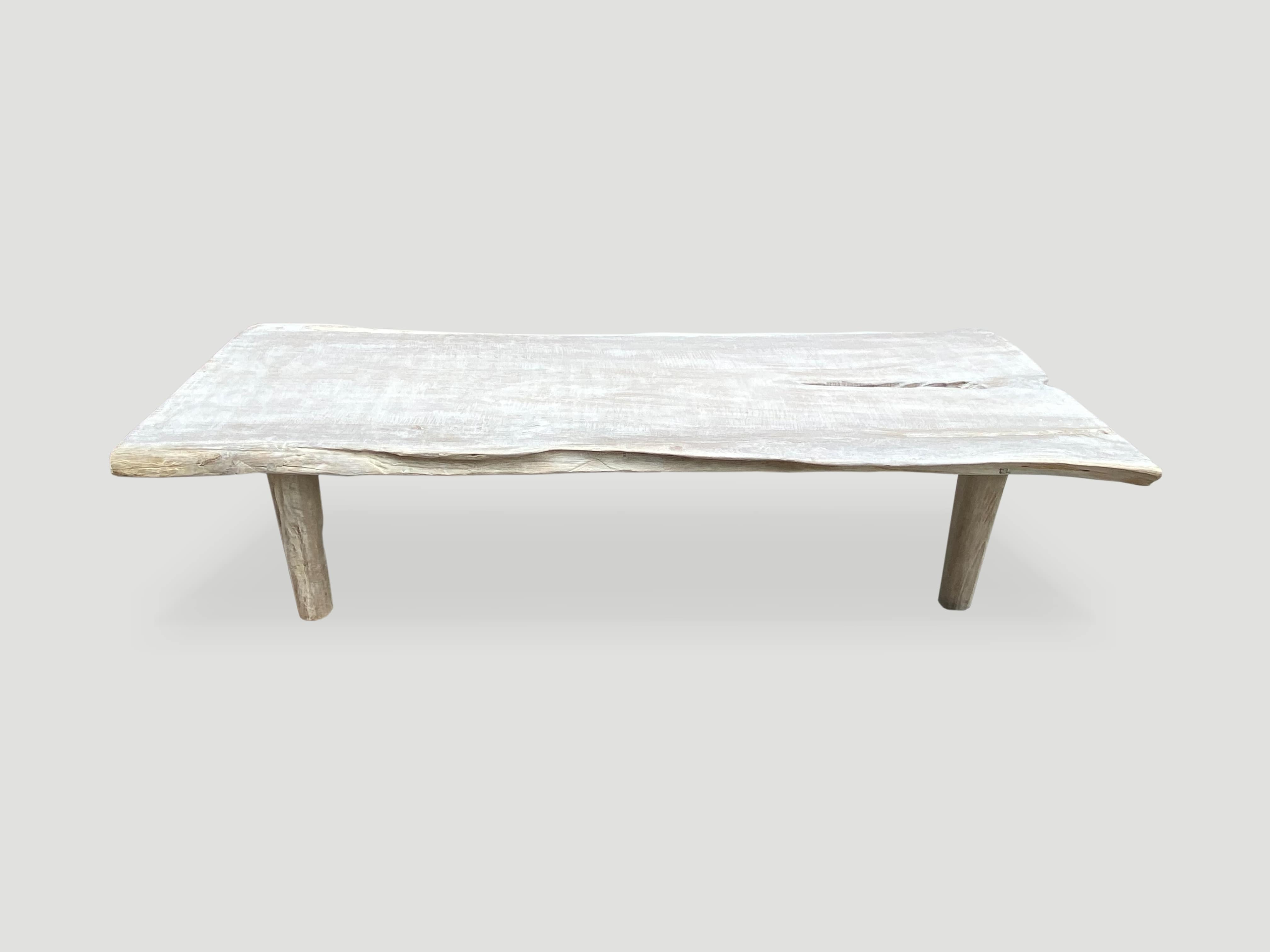 live edge teak wood coffee table or bench