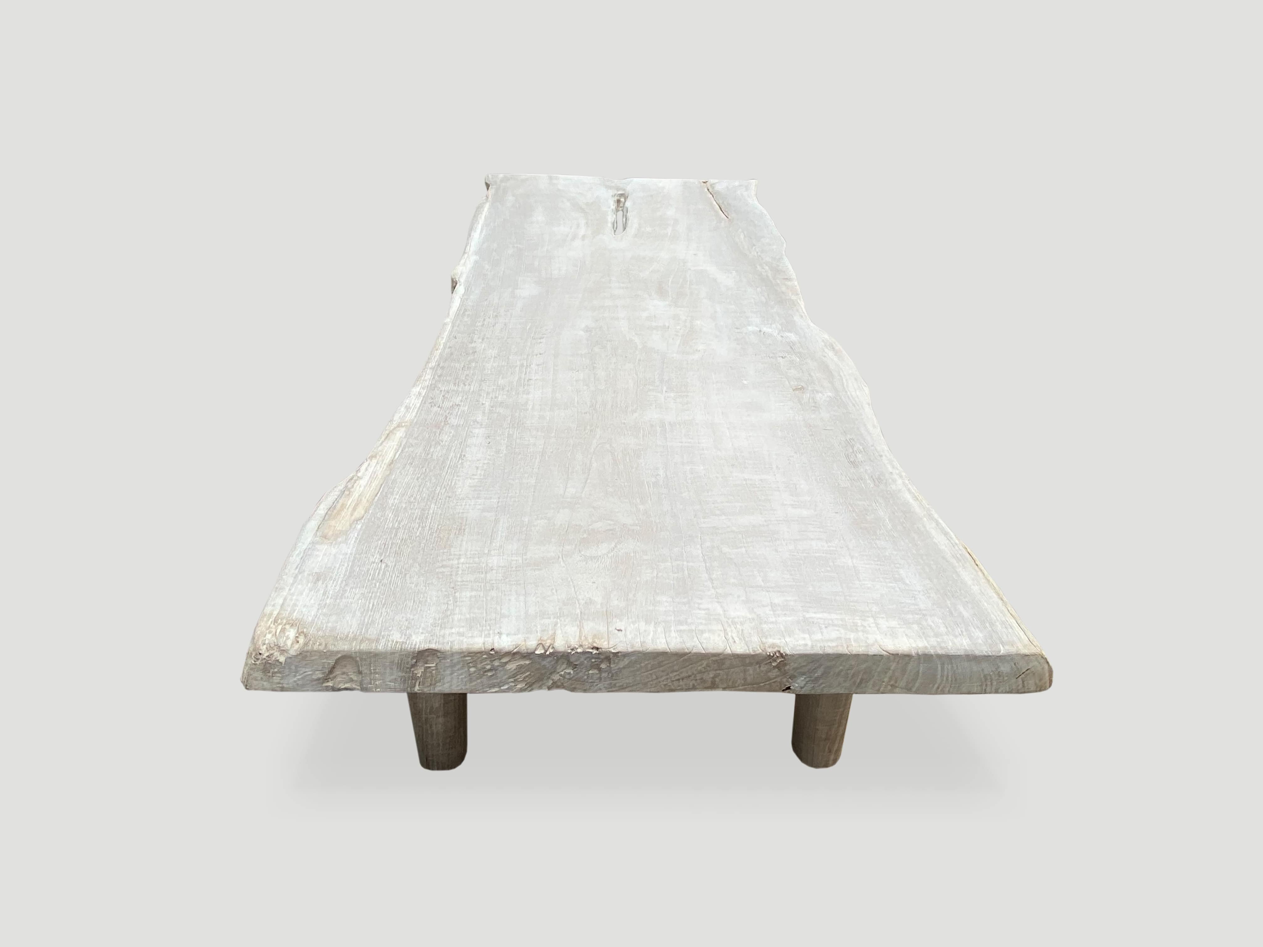 live edge teak wood coffee table or bench