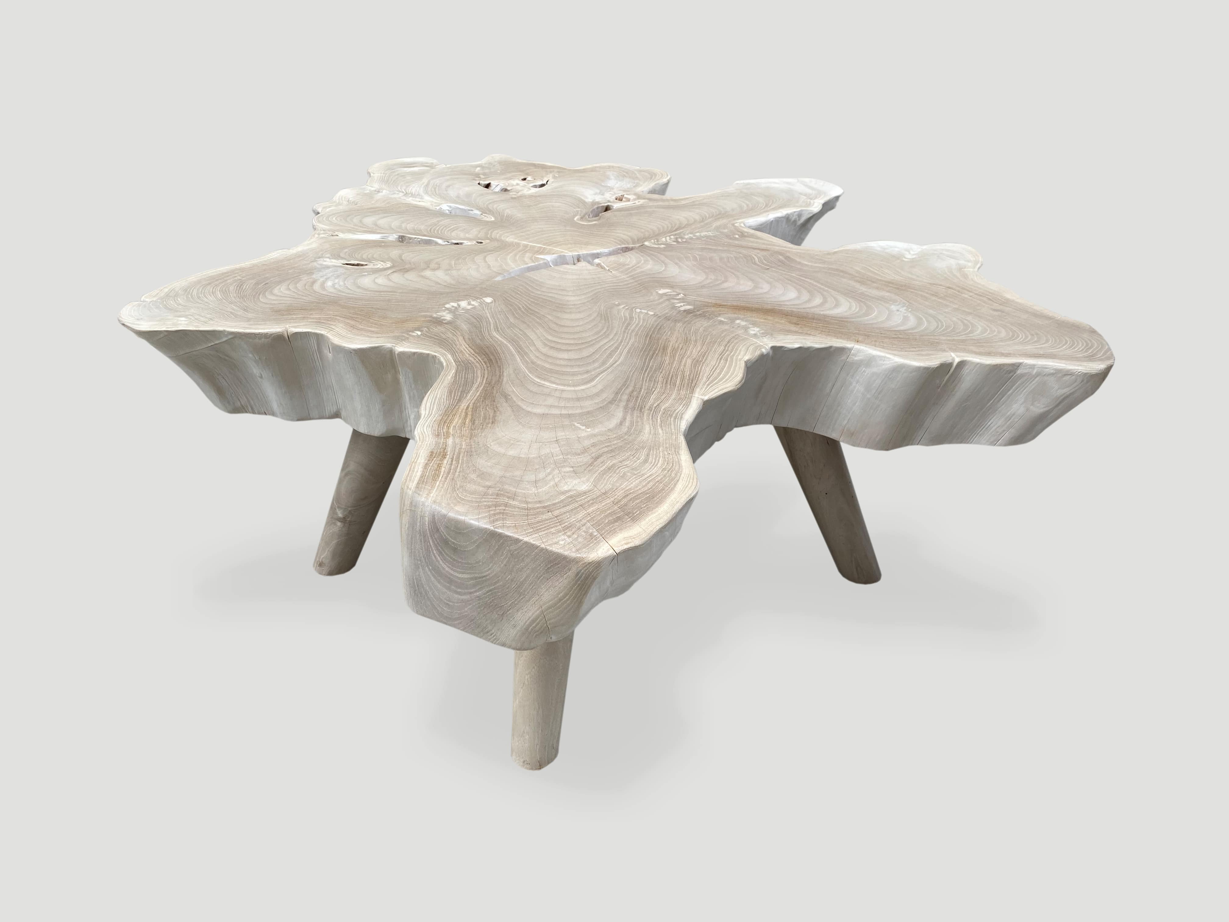 single slab reclaimed teak wood coffee table