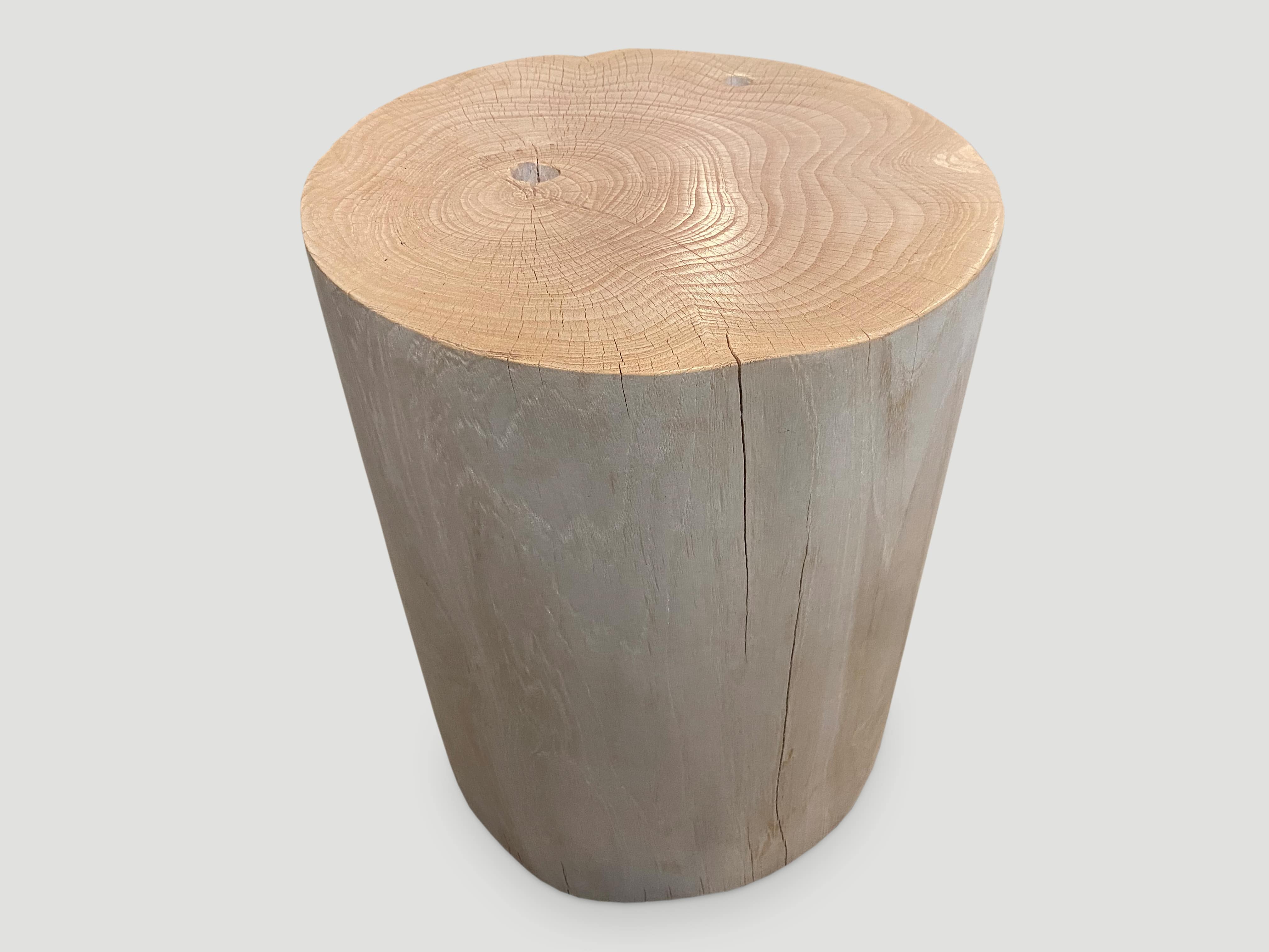teak wood cylinder side table or stool