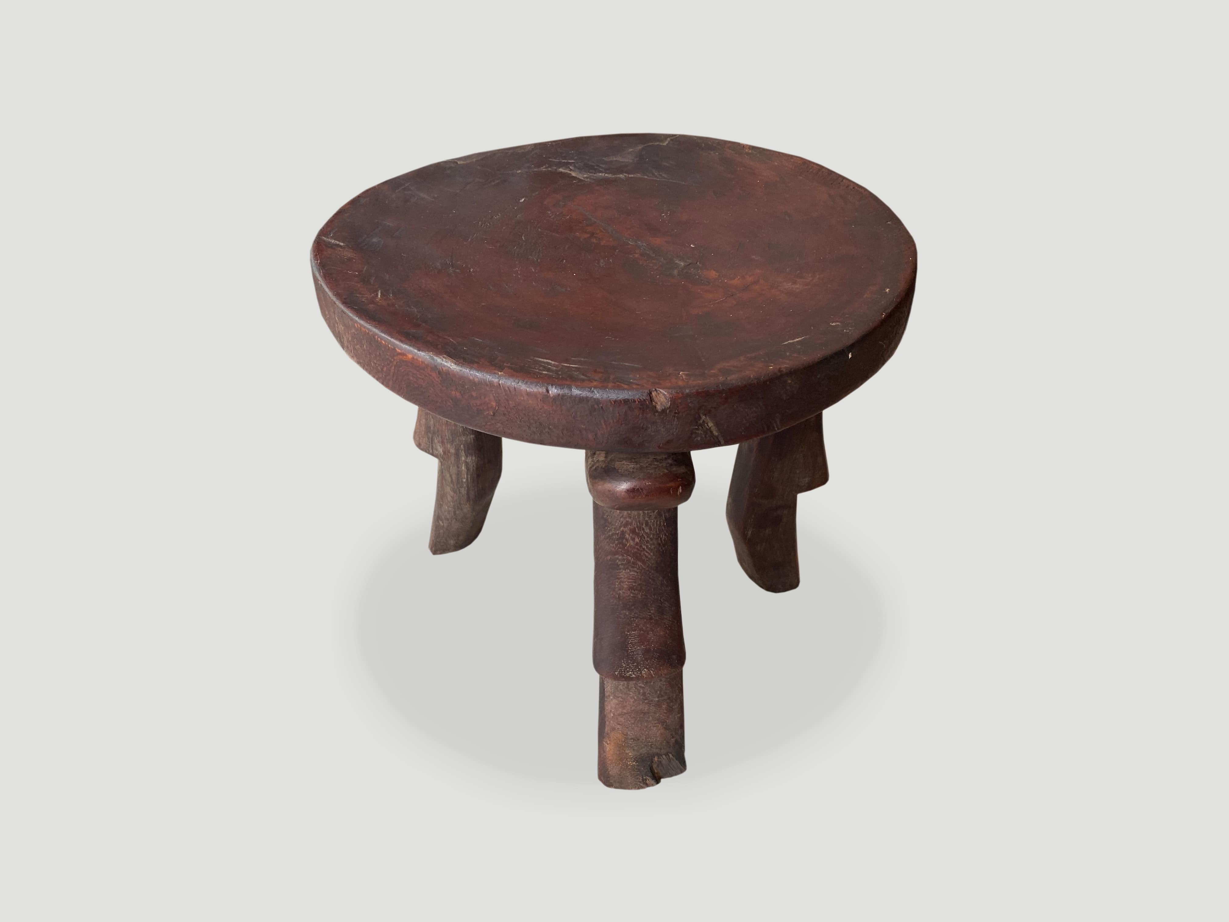 hand carved African side table or stool