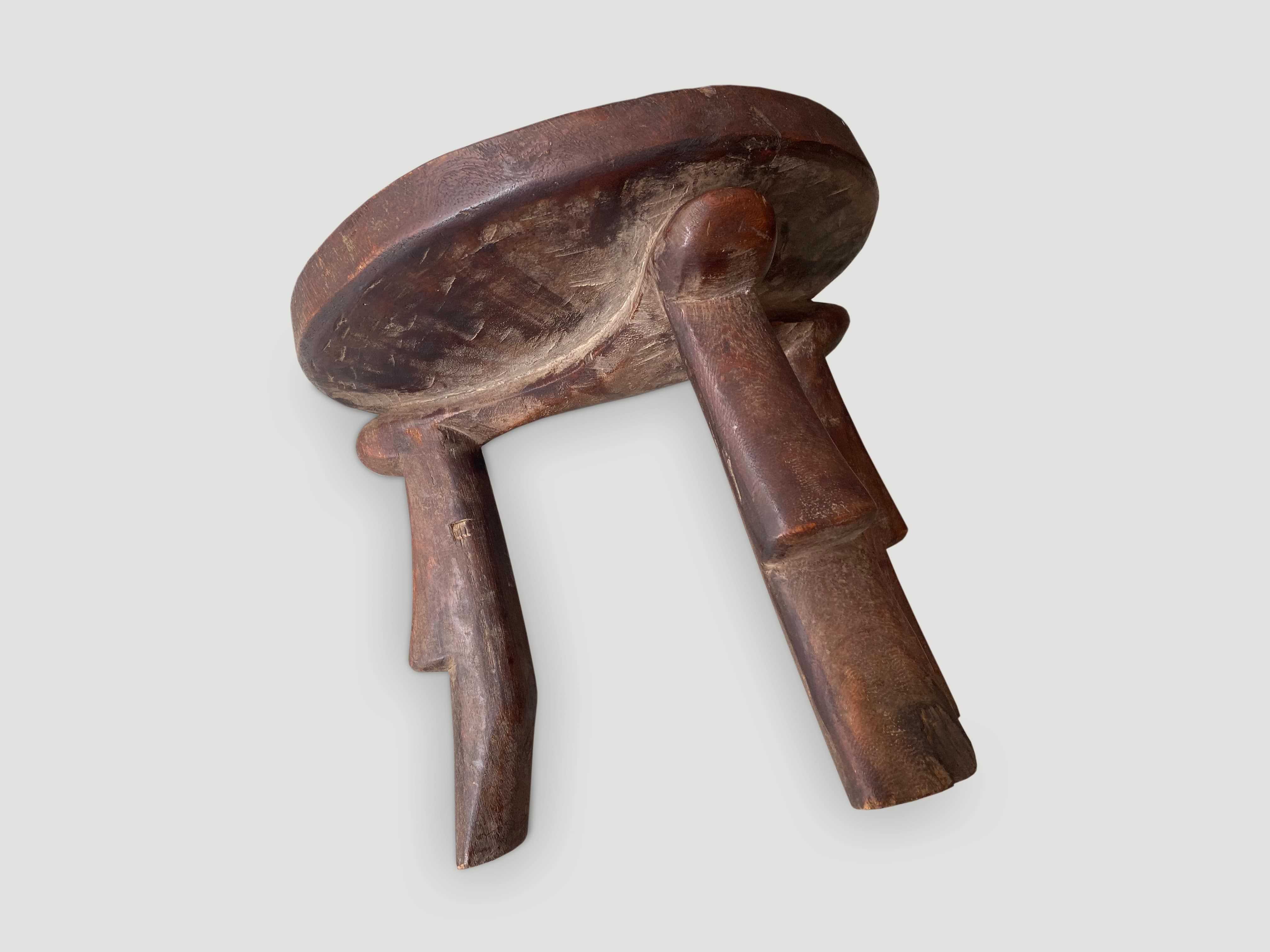 hand carved African side table or stool