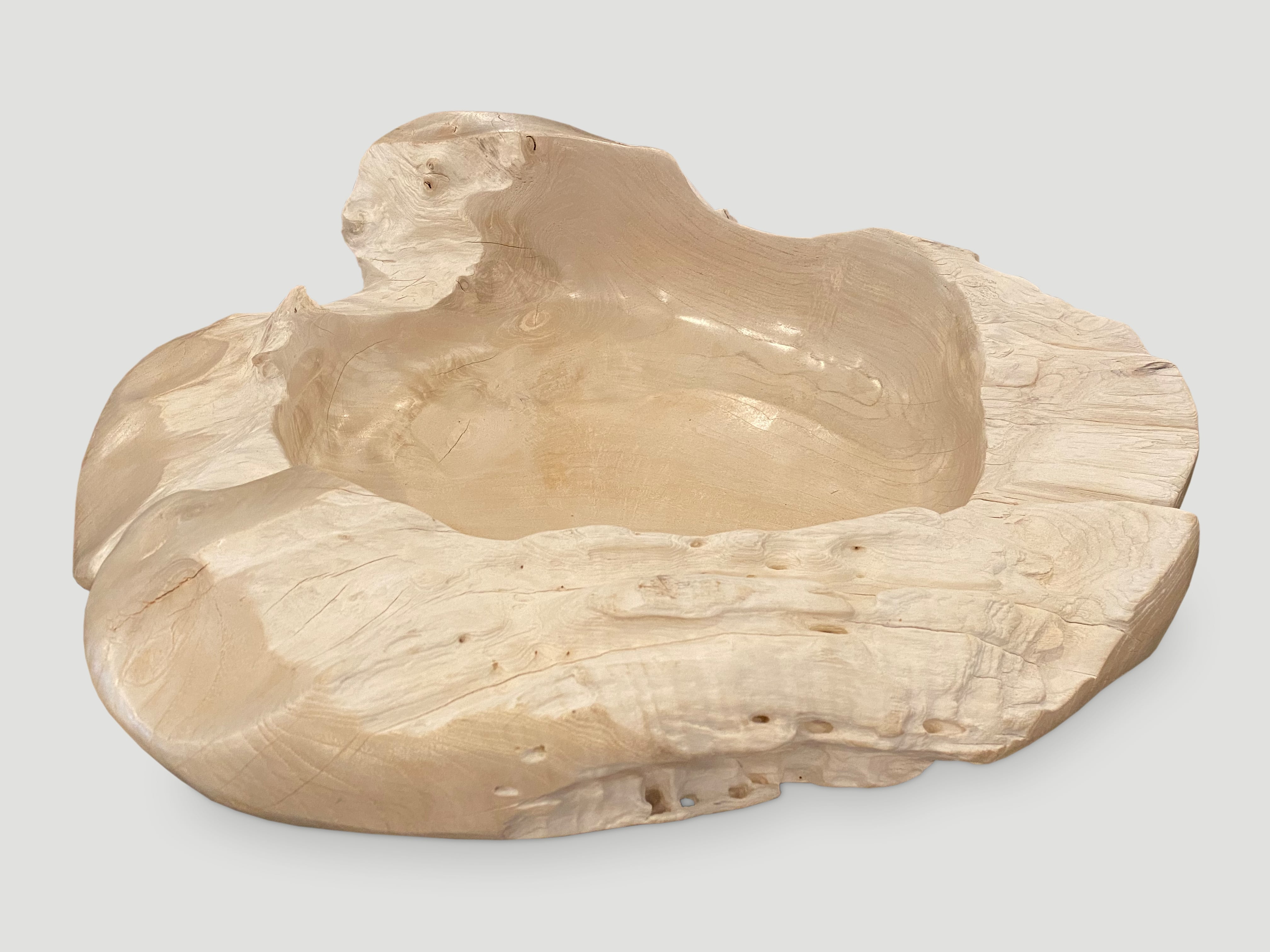 reclaimed teak wood sculptural vessel