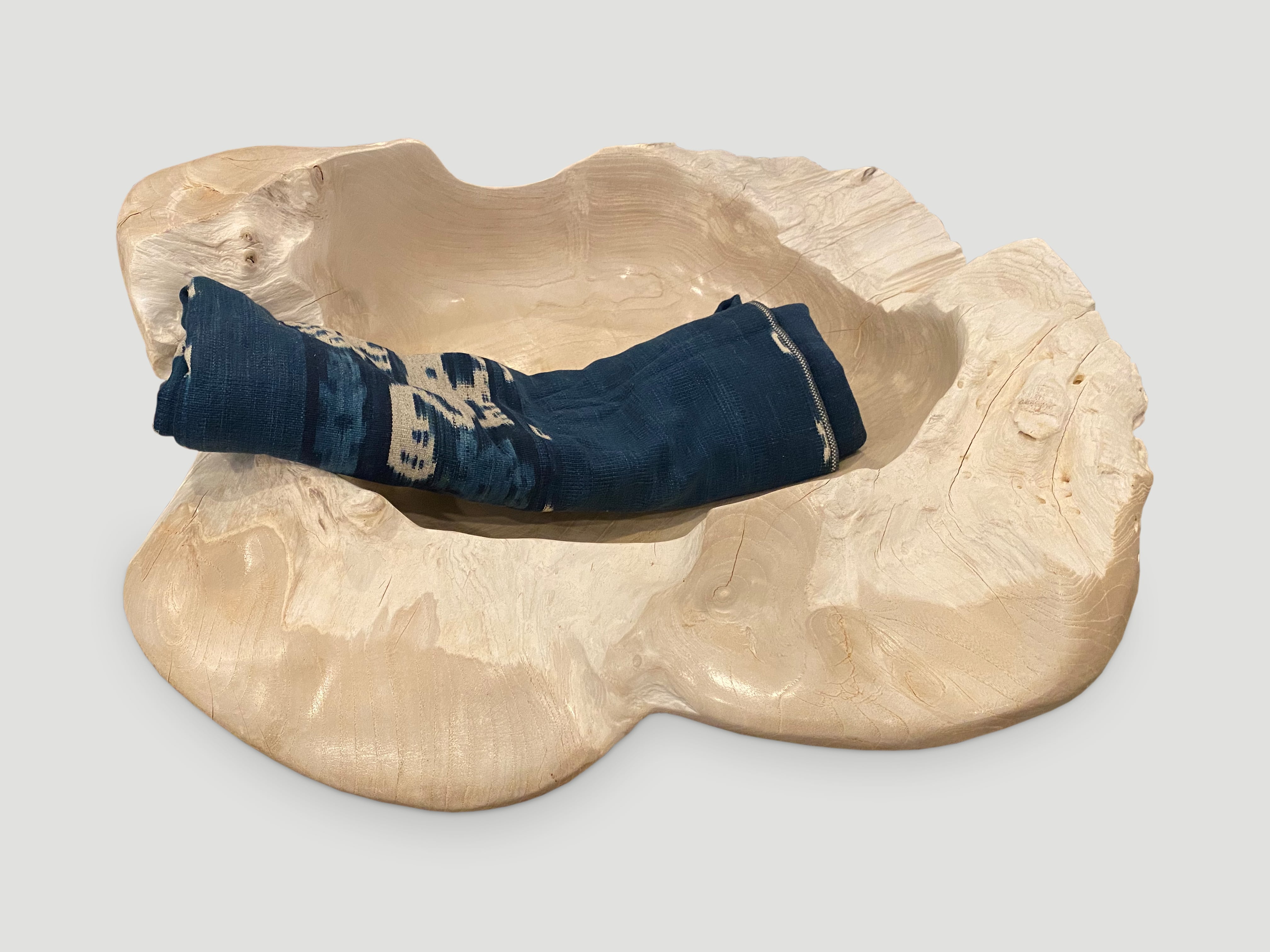 reclaimed teak wood sculptural vessel