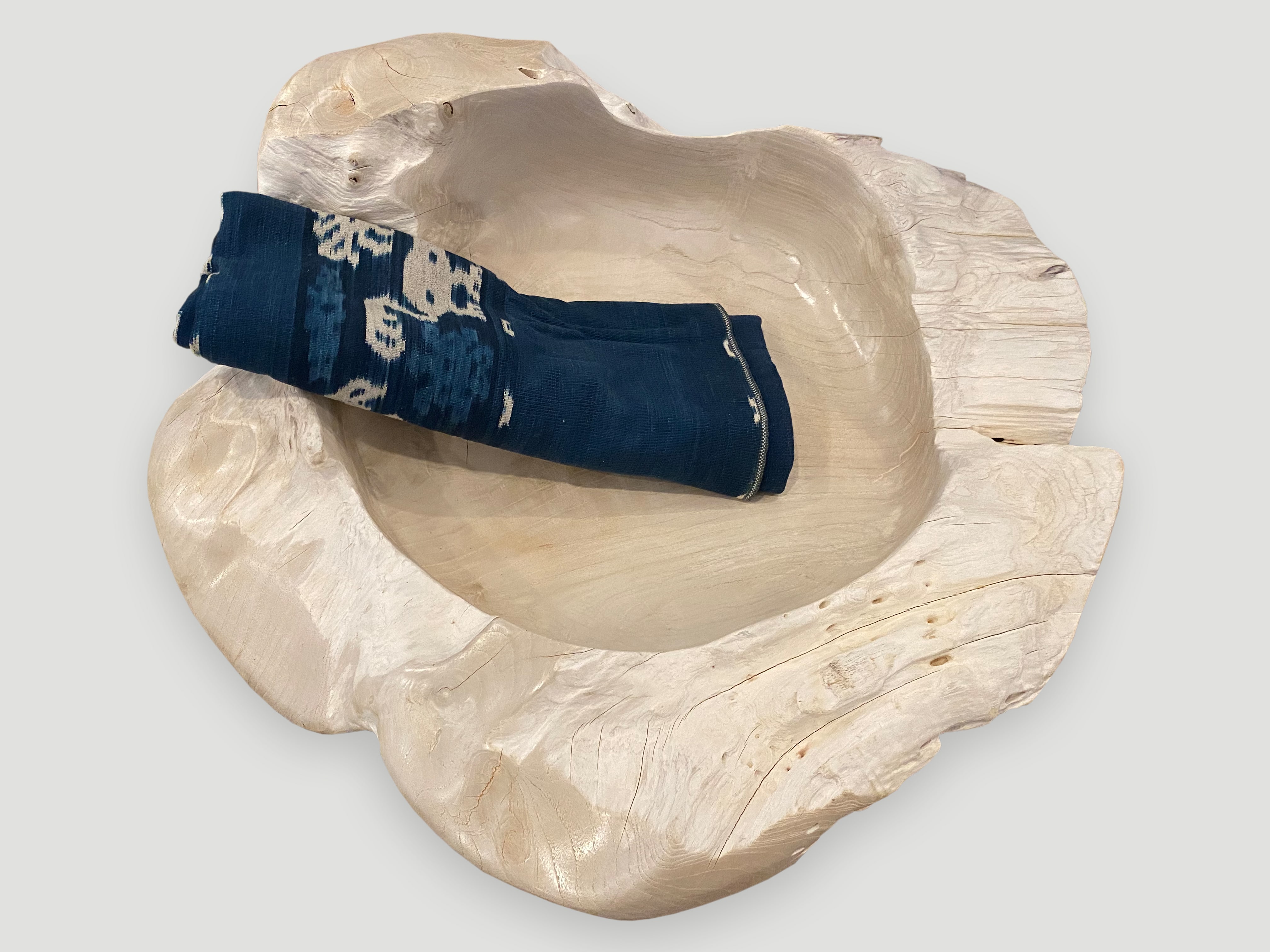 reclaimed teak wood sculptural vessel