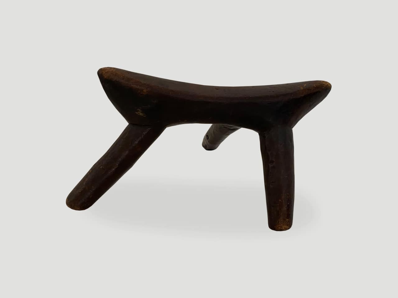 antique african wood head rest