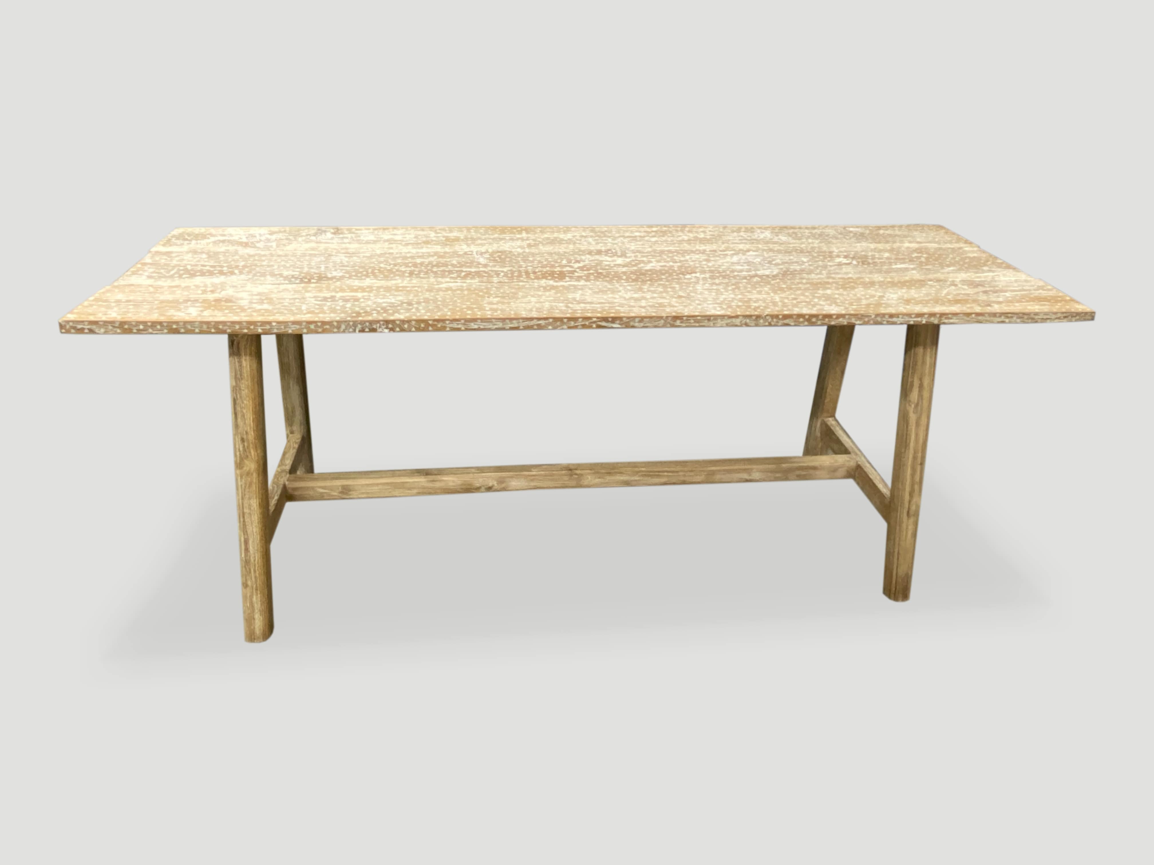 teak wood and shell inlay table
