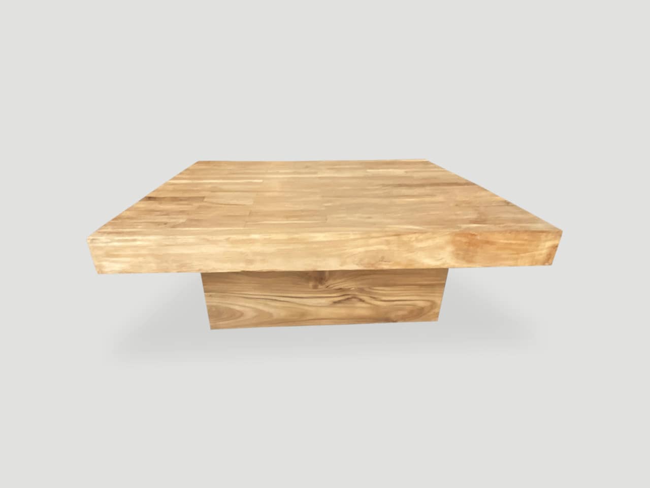 reclaimed square natural teak wood coffee table