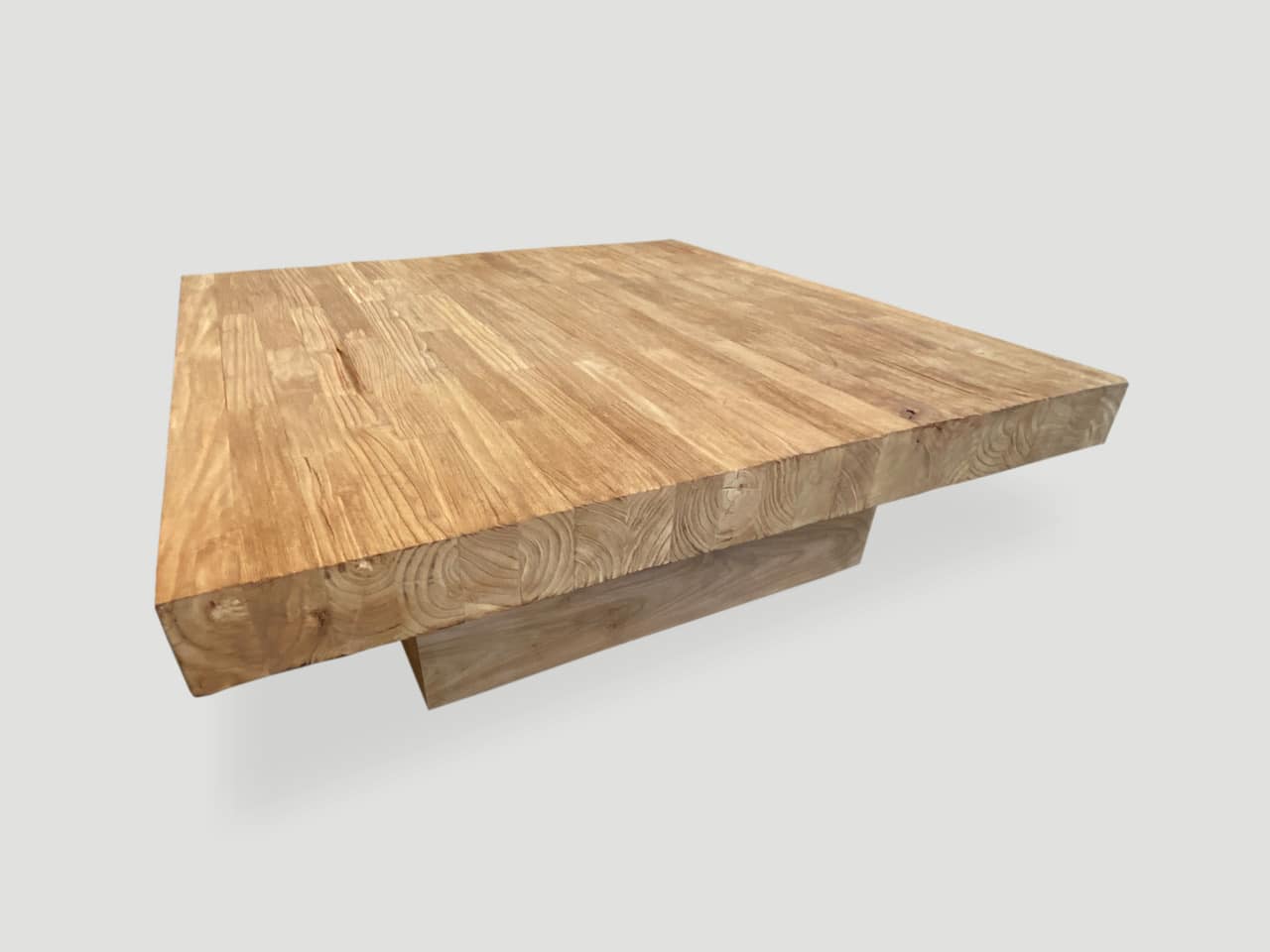 reclaimed square natural teak wood coffee table