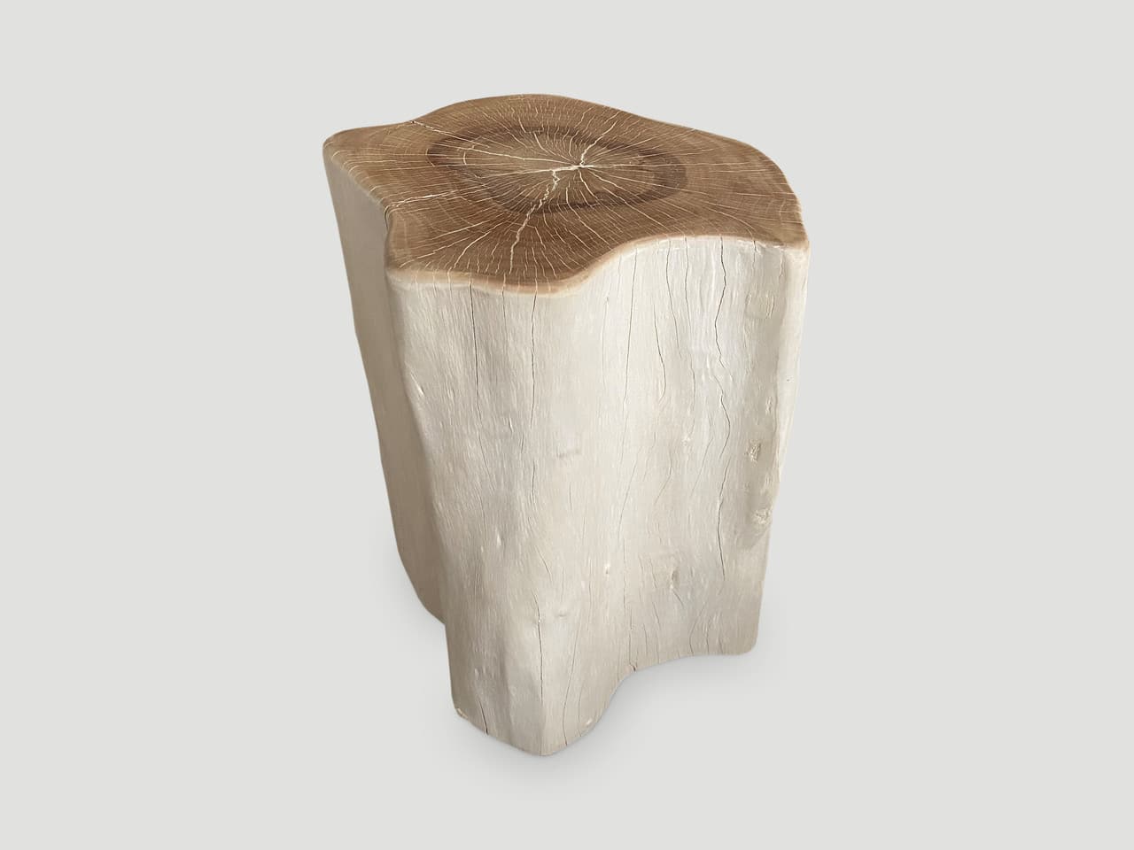 two toned lychee wood side table