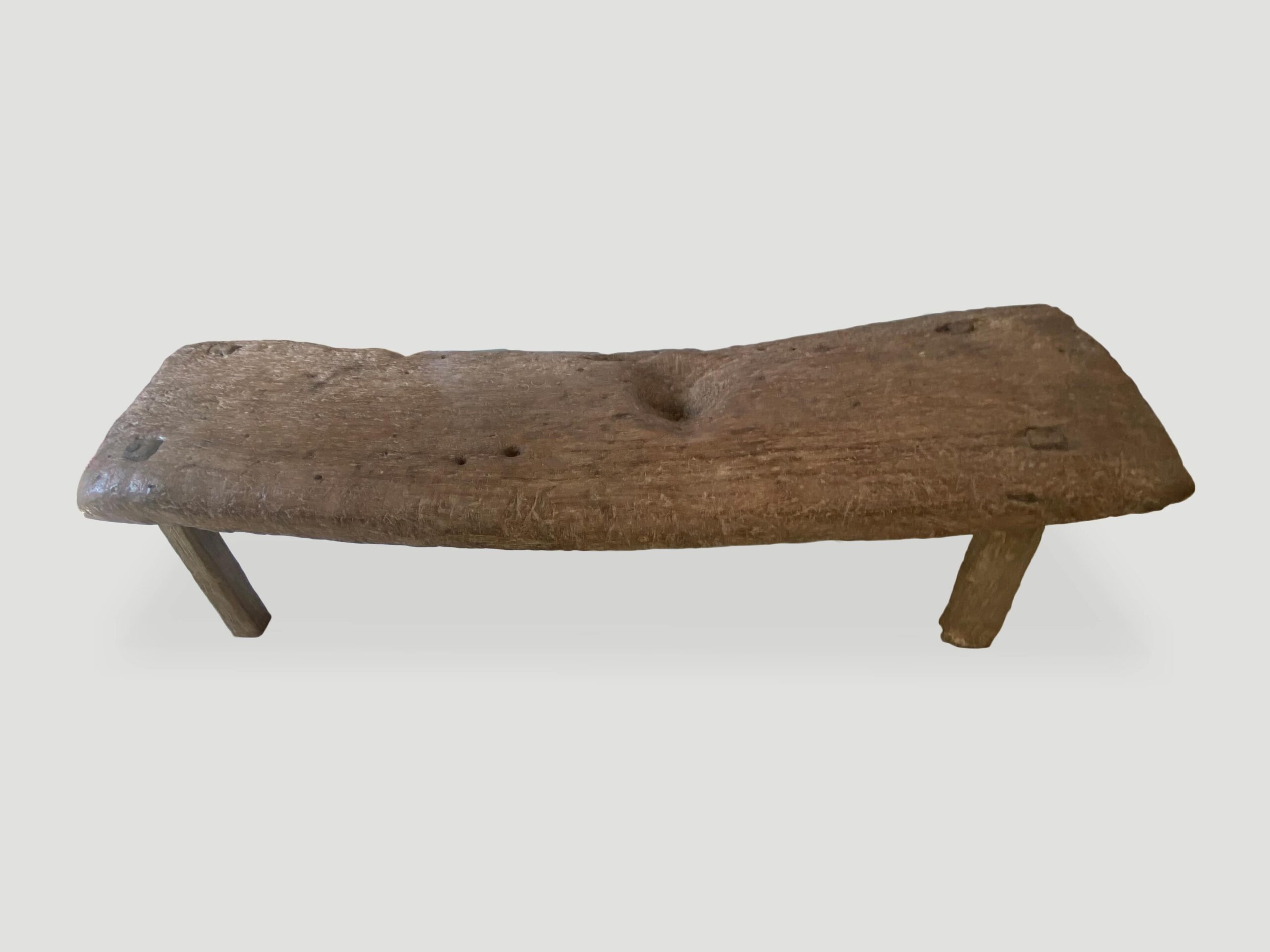 teak wood slab bench