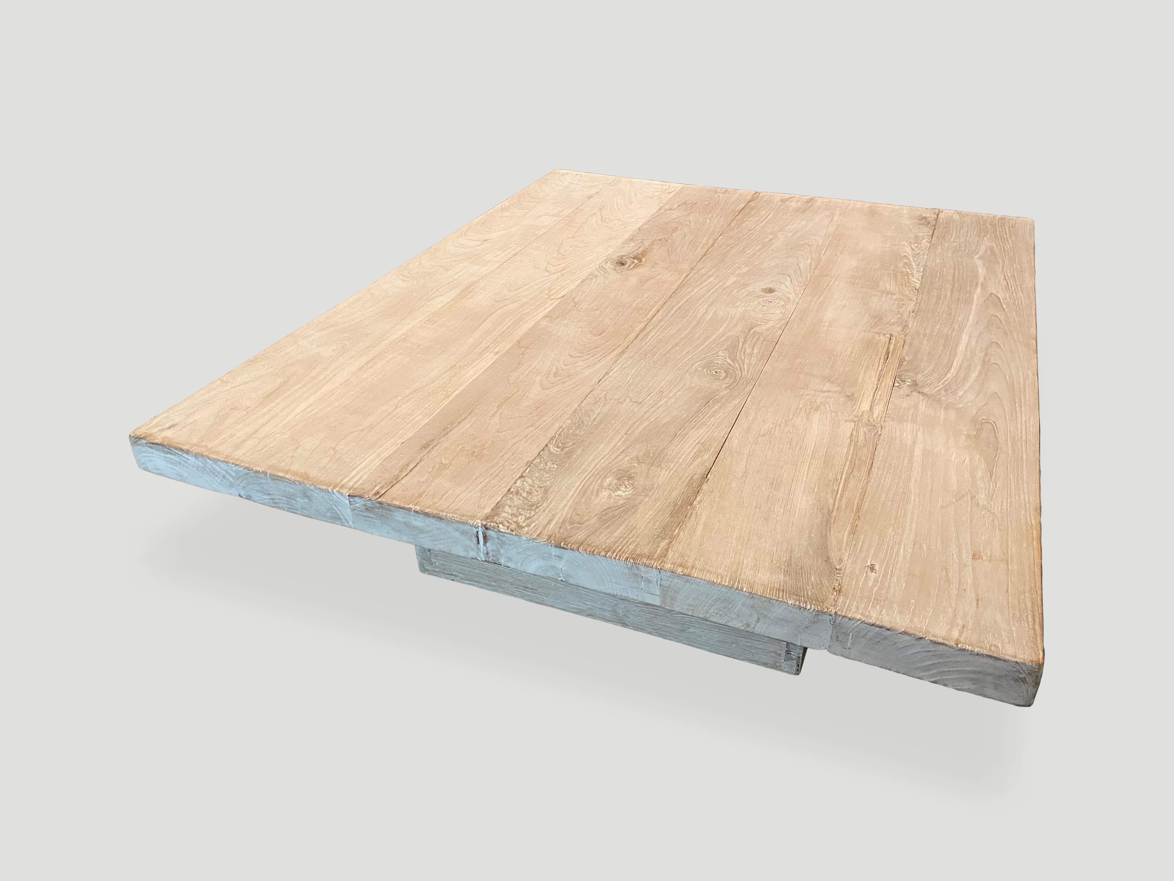 bleached reclaimed teak wood coffee table