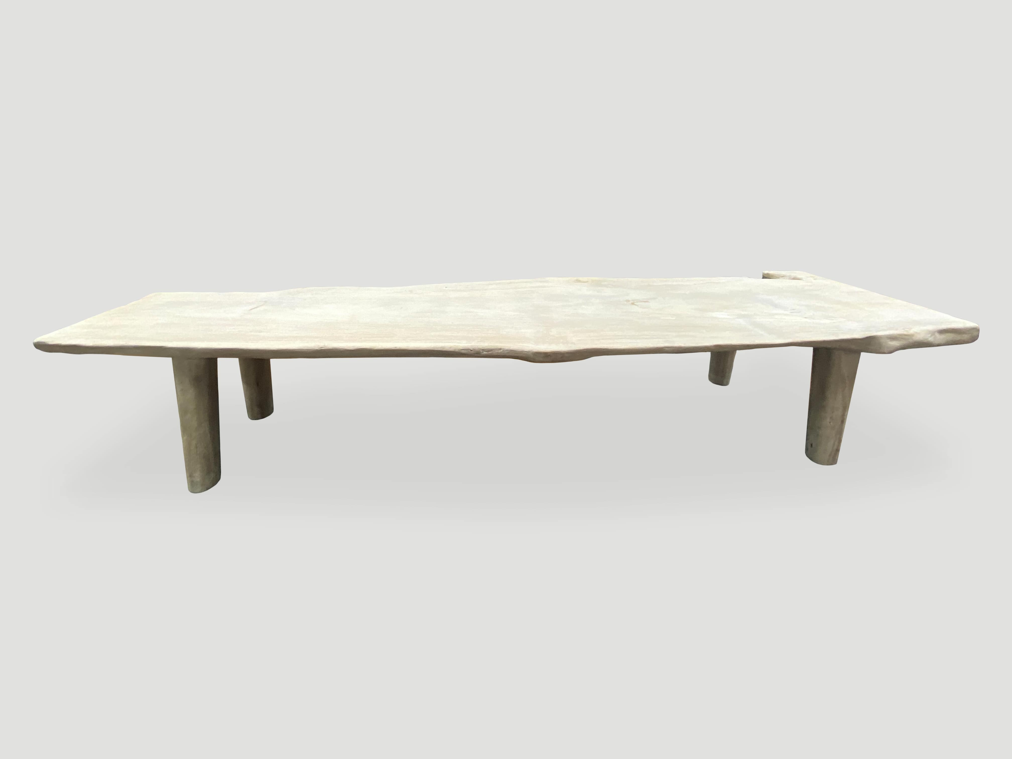 minimalist live edge teak wood coffee table or bench