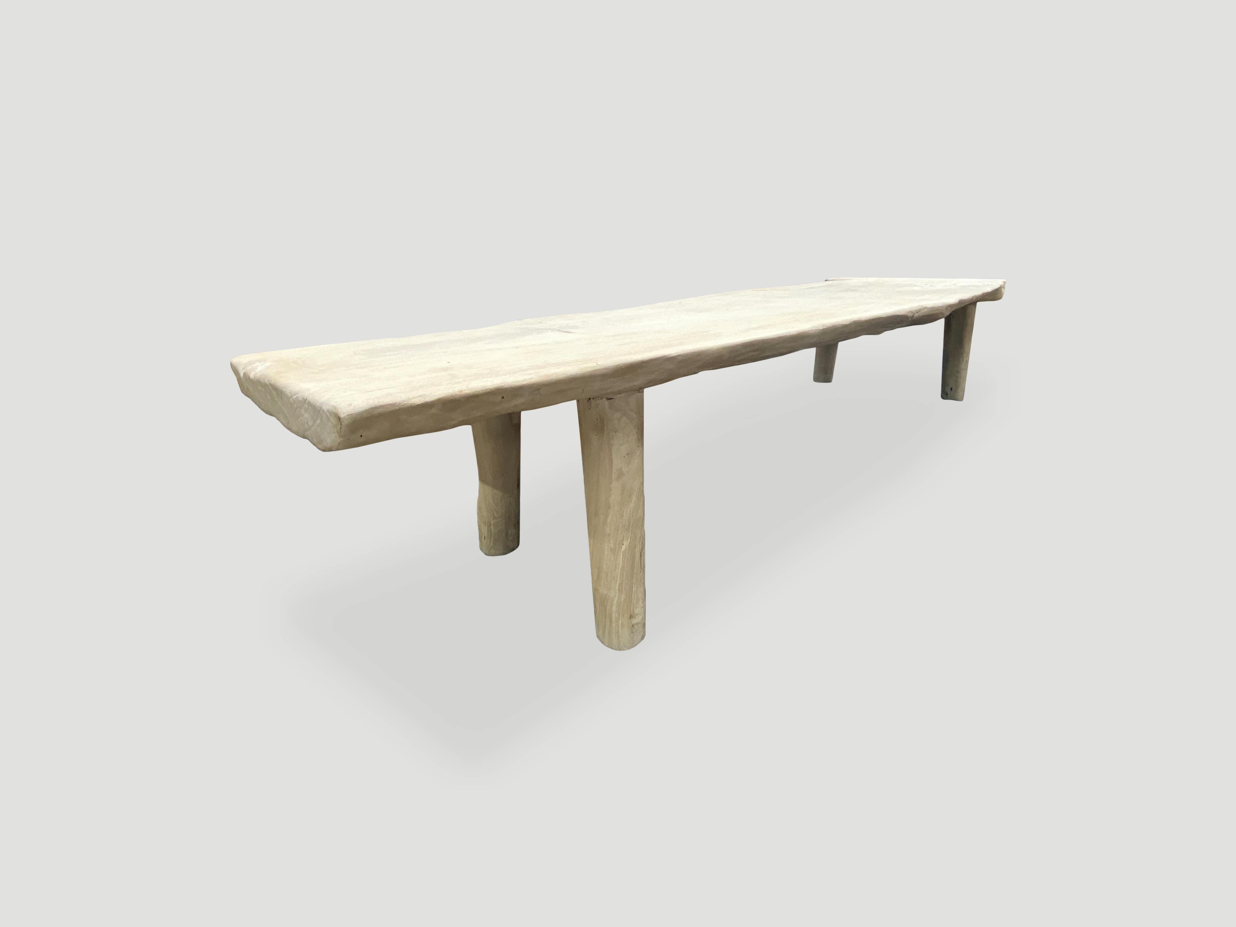 minimalist live edge teak wood coffee table or bench