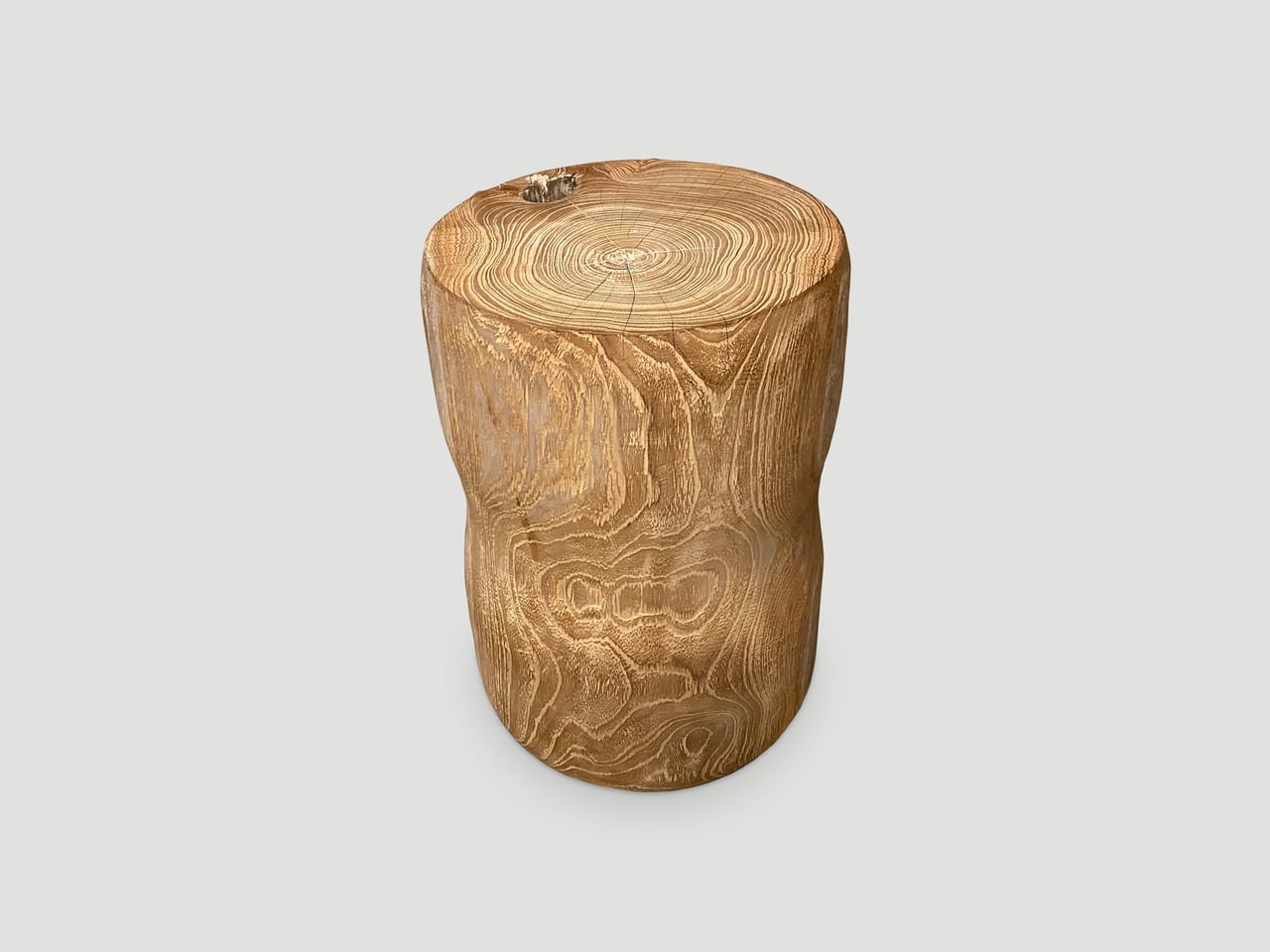 hand carved teak wood side table or stool