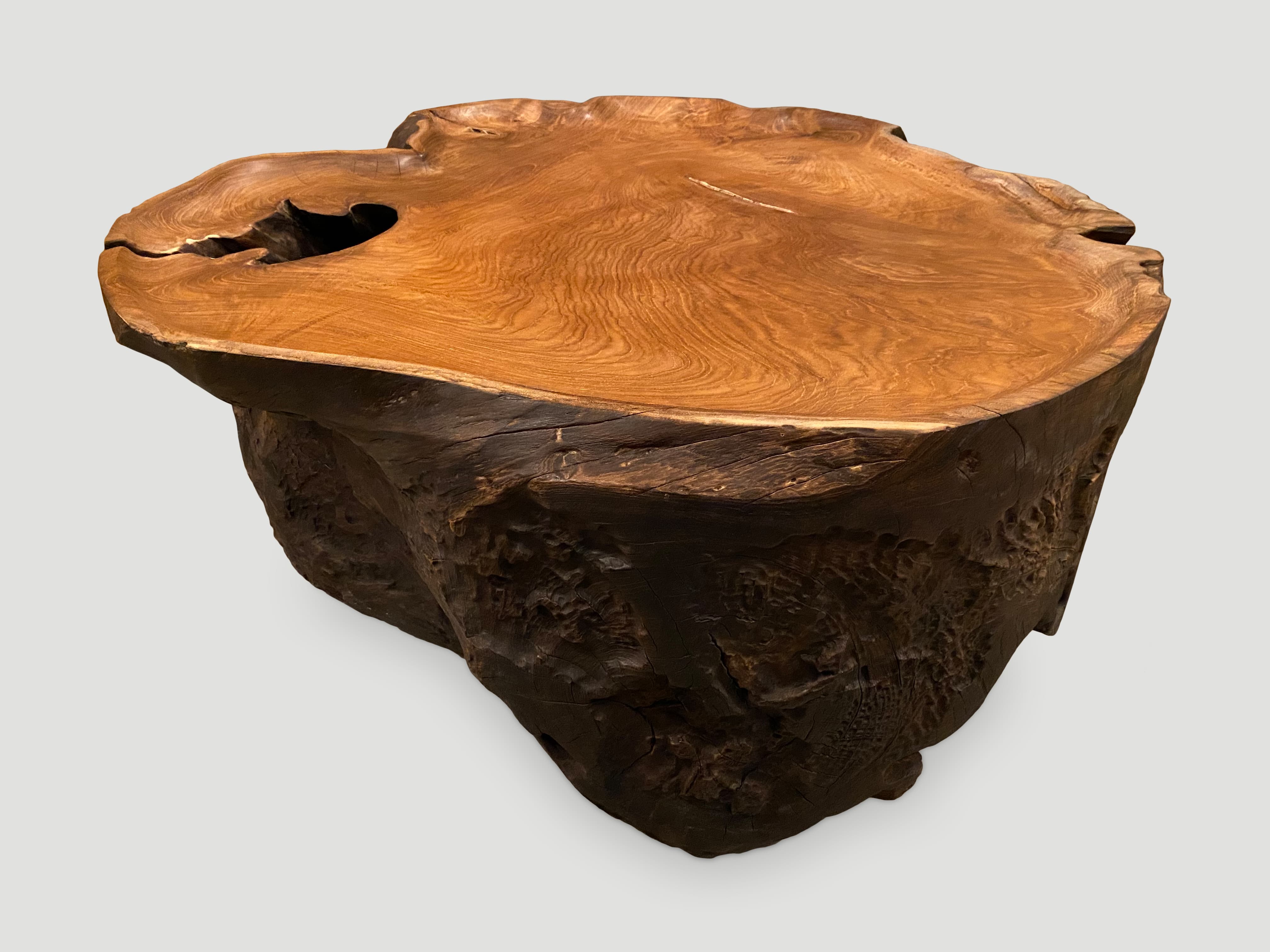 single charred teak wood coffee table