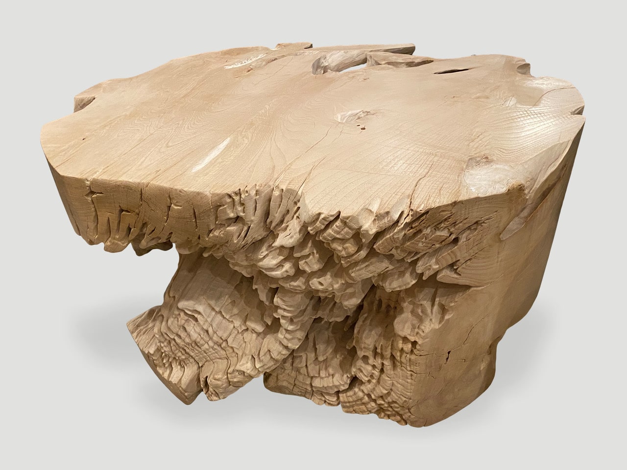 bleached teak wood coffee table