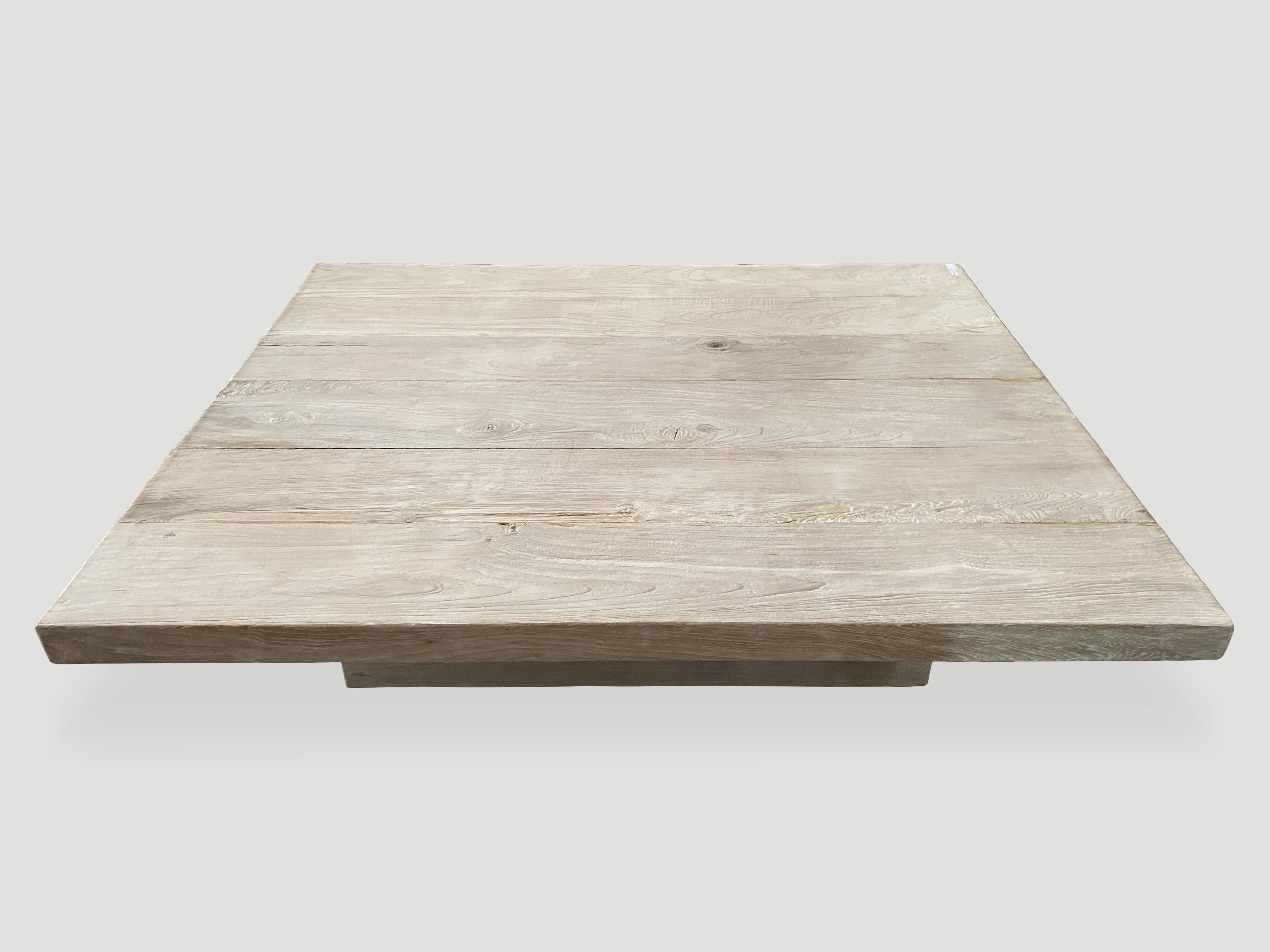 bleached reclaimed teak wood coffee table