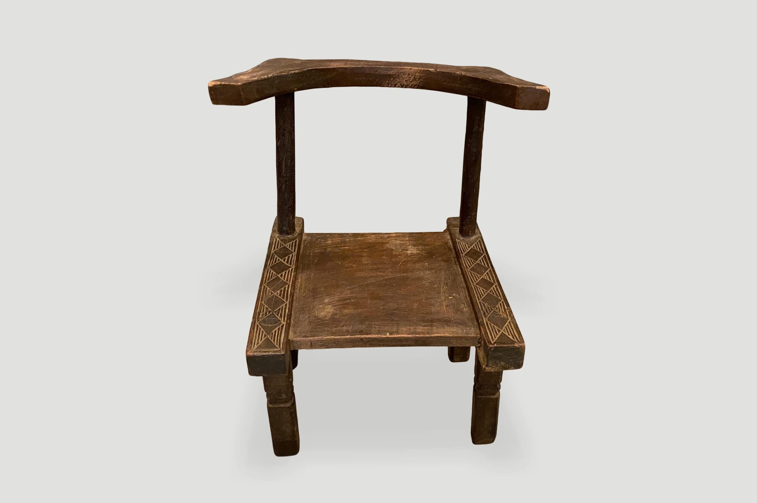 Hand carved wooden chair from the Ivory Coast of Africa