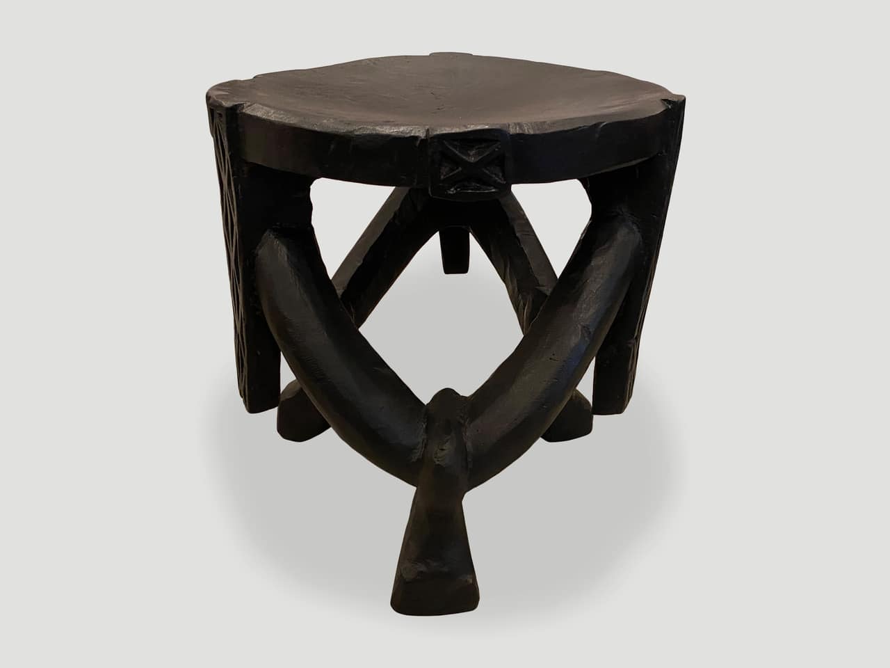 African mahogany side table or stool,