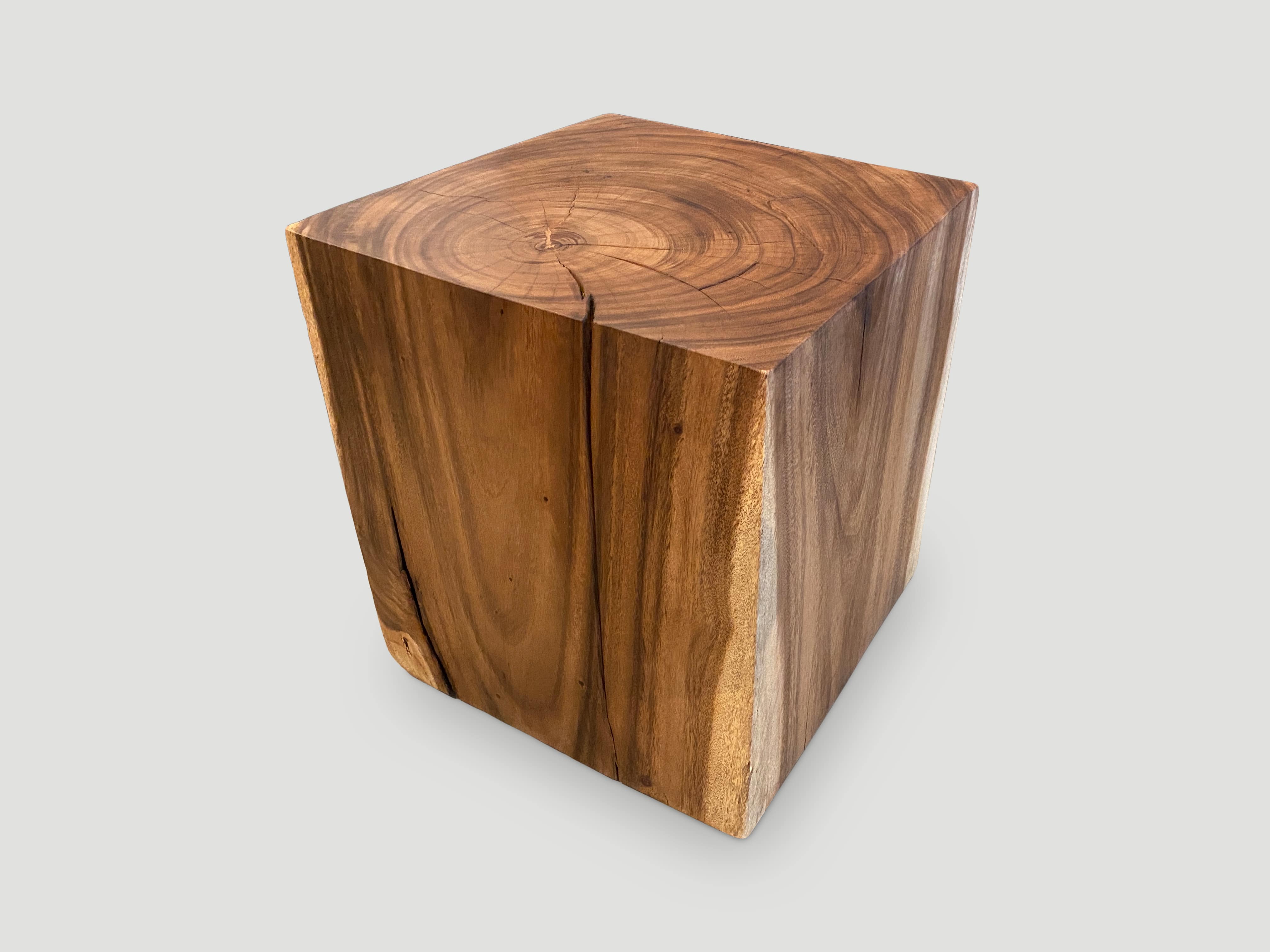 reclaimed suar wood side table
