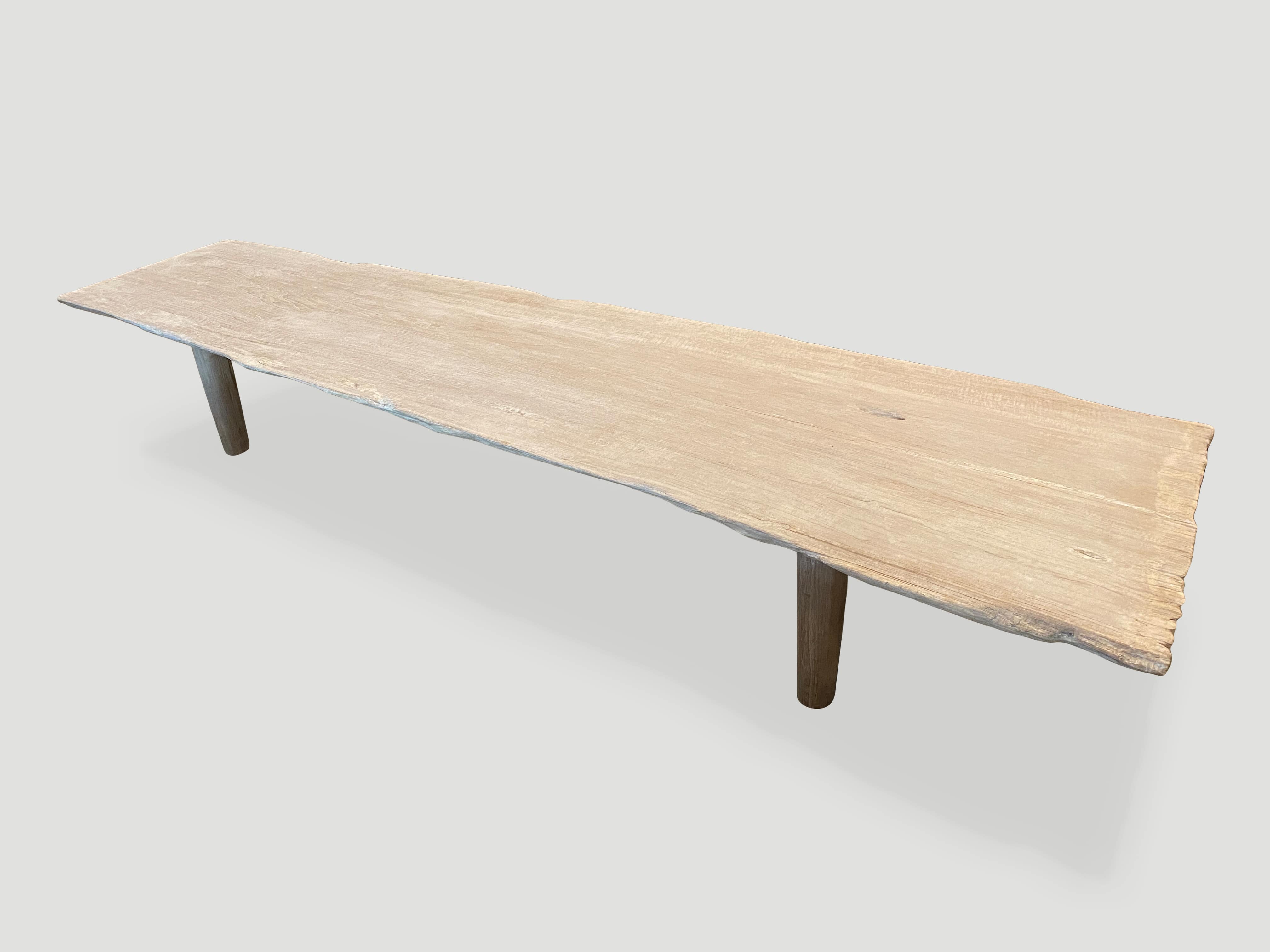 MINIMALIST BLEACHED TEAK COFFEE TABLE OR BENCH