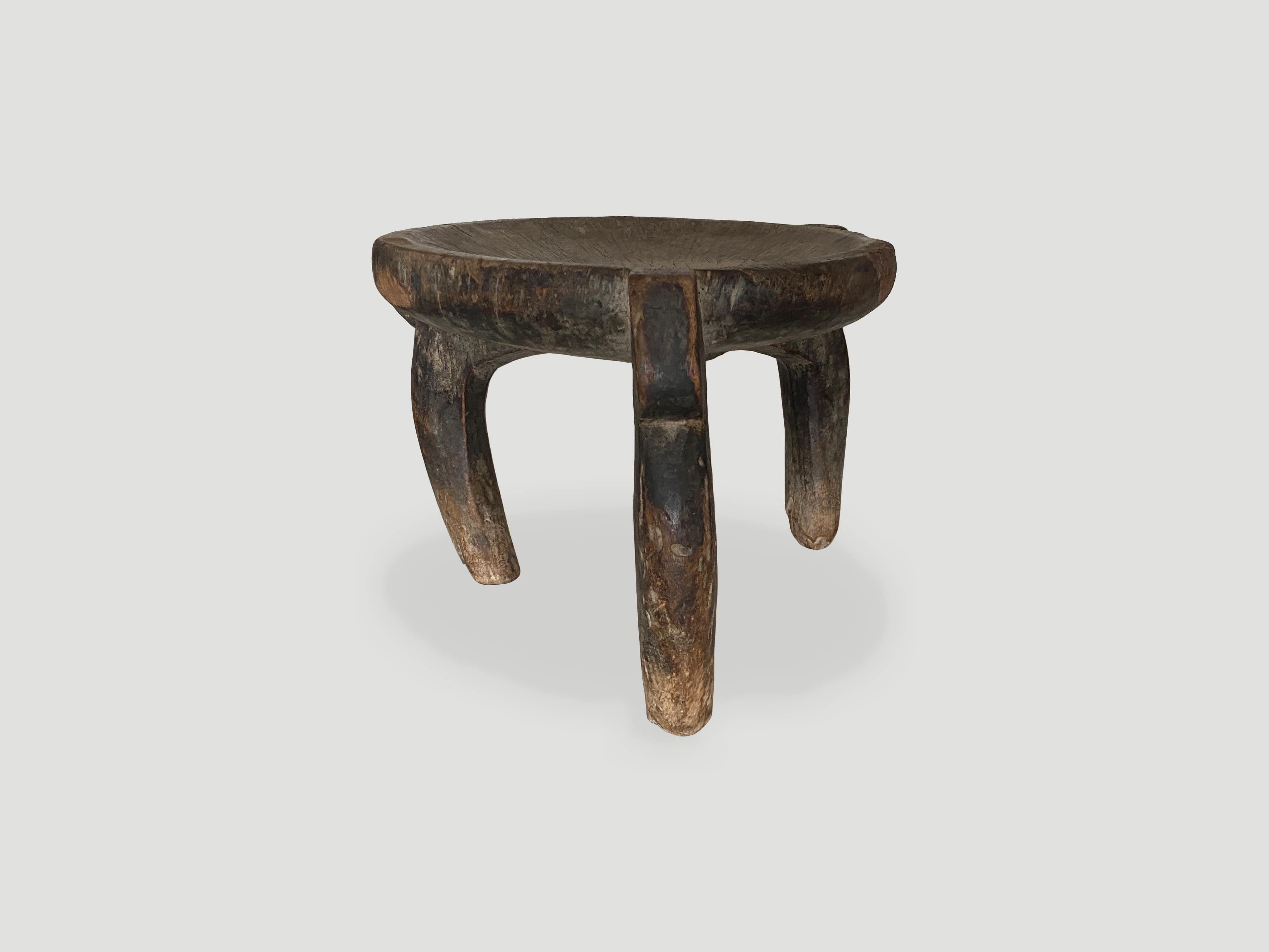 antique african stool side table or bowl