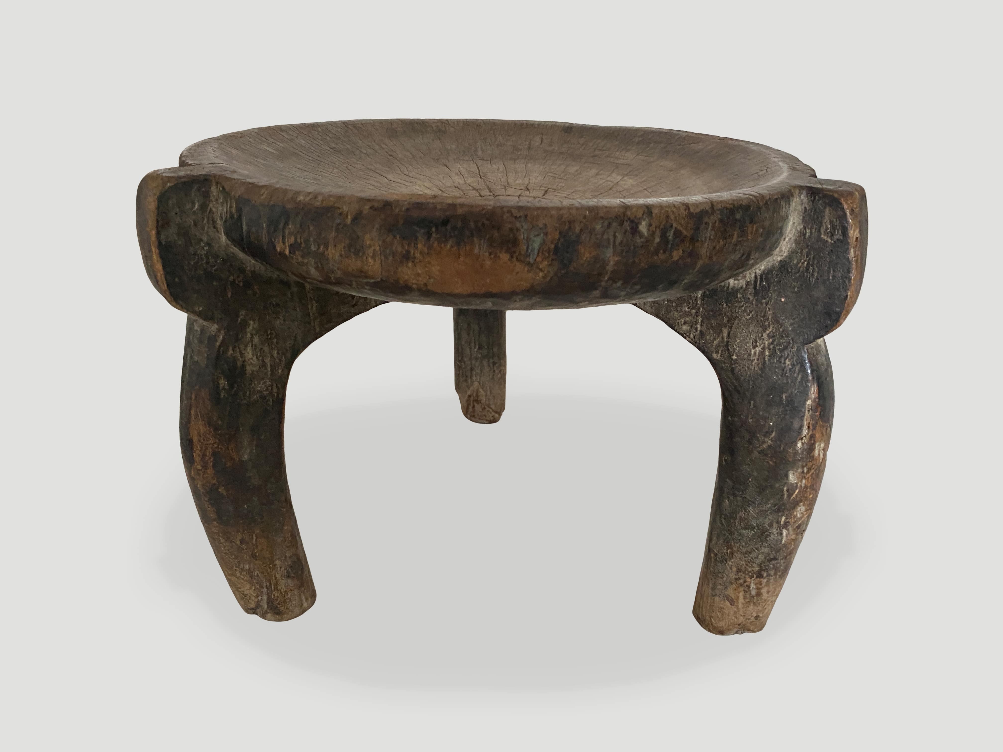 antique african stool side table or bowl
