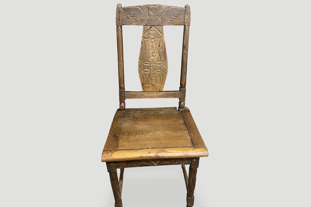 hand carved teak chair