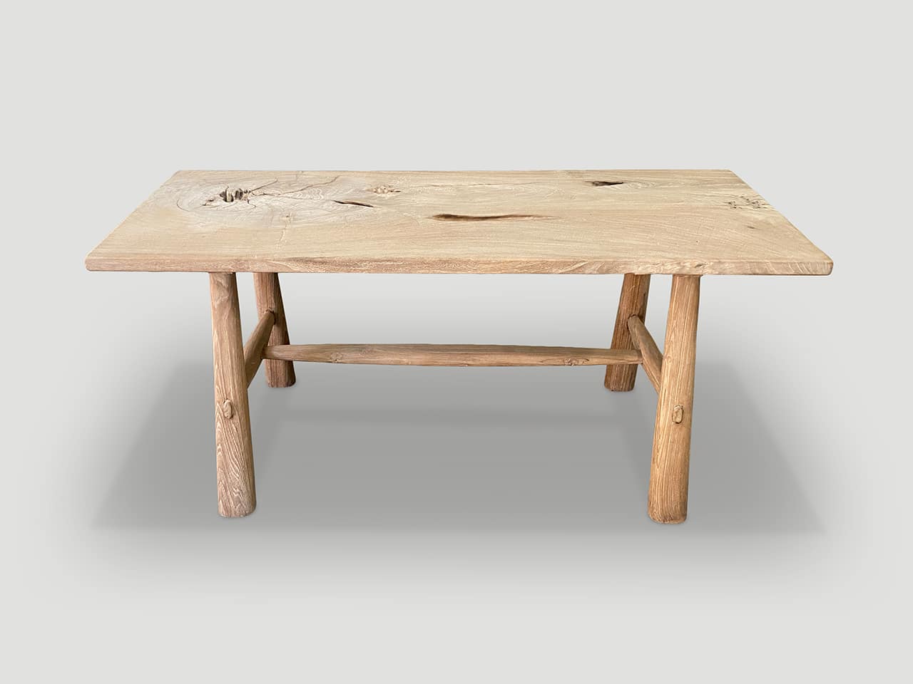 reclaimed teak wood slab dining table