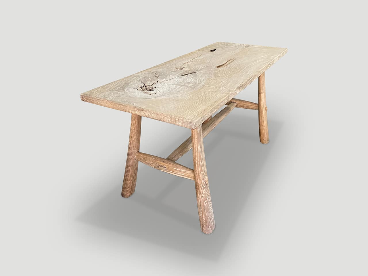 reclaimed teak wood slab dining table