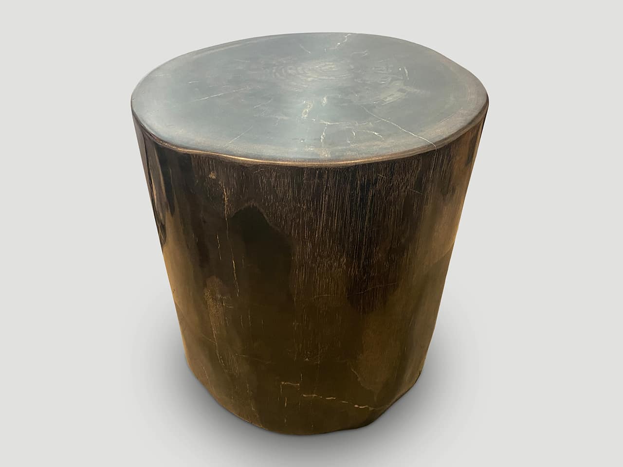 super smooth high quality petrified wood side table