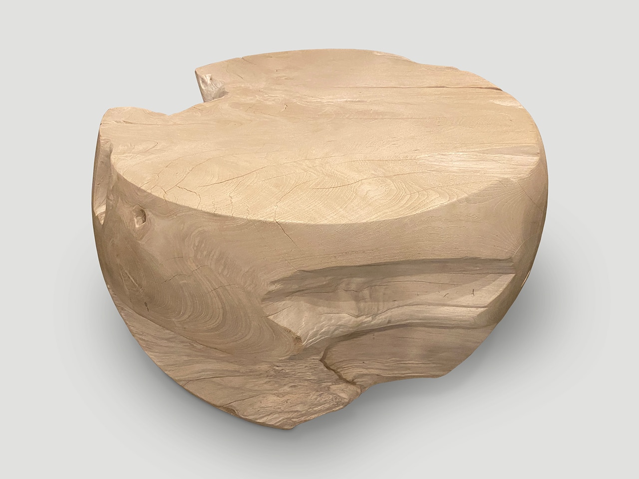 DRUM SHAPE BLEACHED COFFEE TABLE