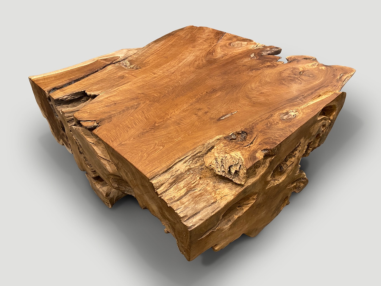 Impressive reclaimed teak root coffee table