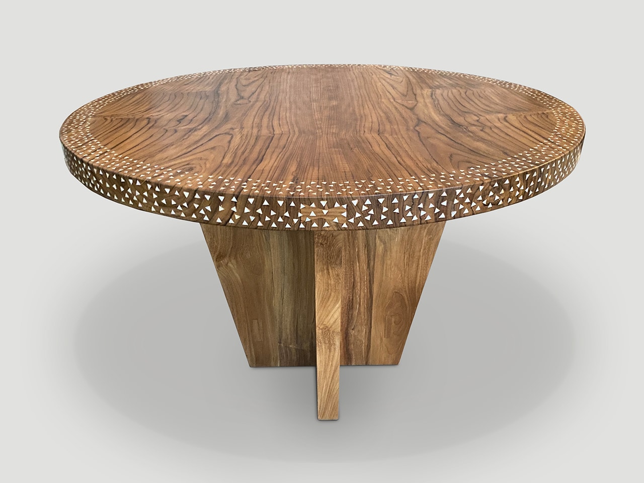 ROUND SHELL INLAID DINING TABLE OR ENTRANCE TABLE
