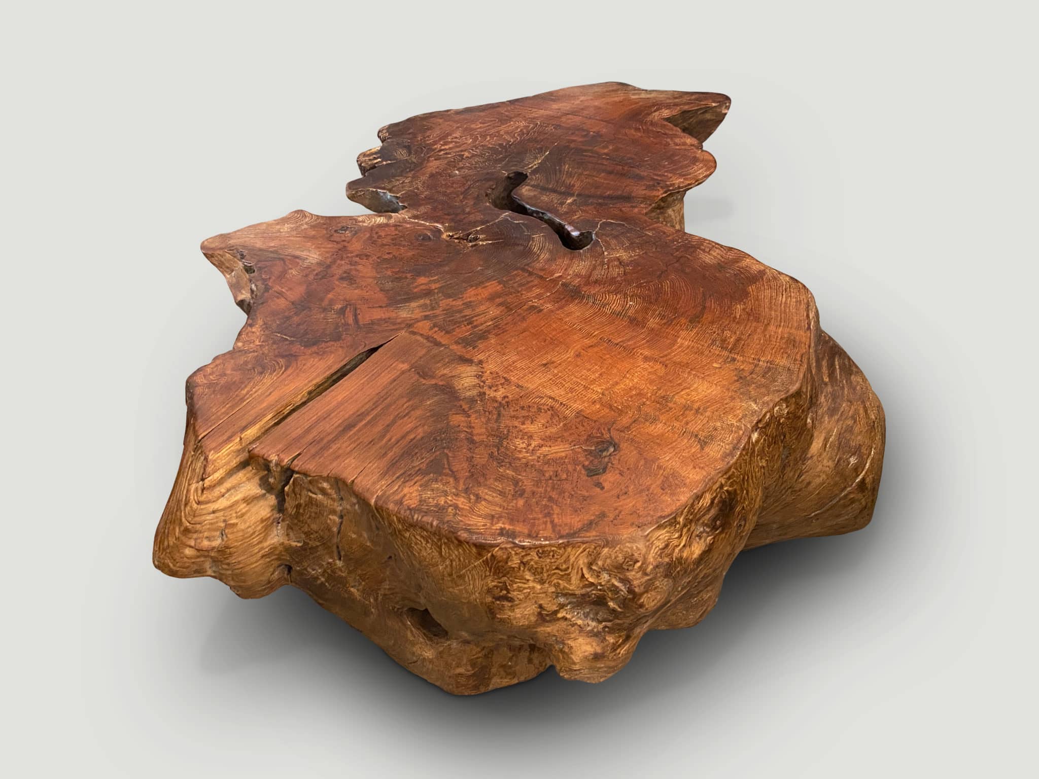 SCULPTURAL TEAK COFFEE TABLE