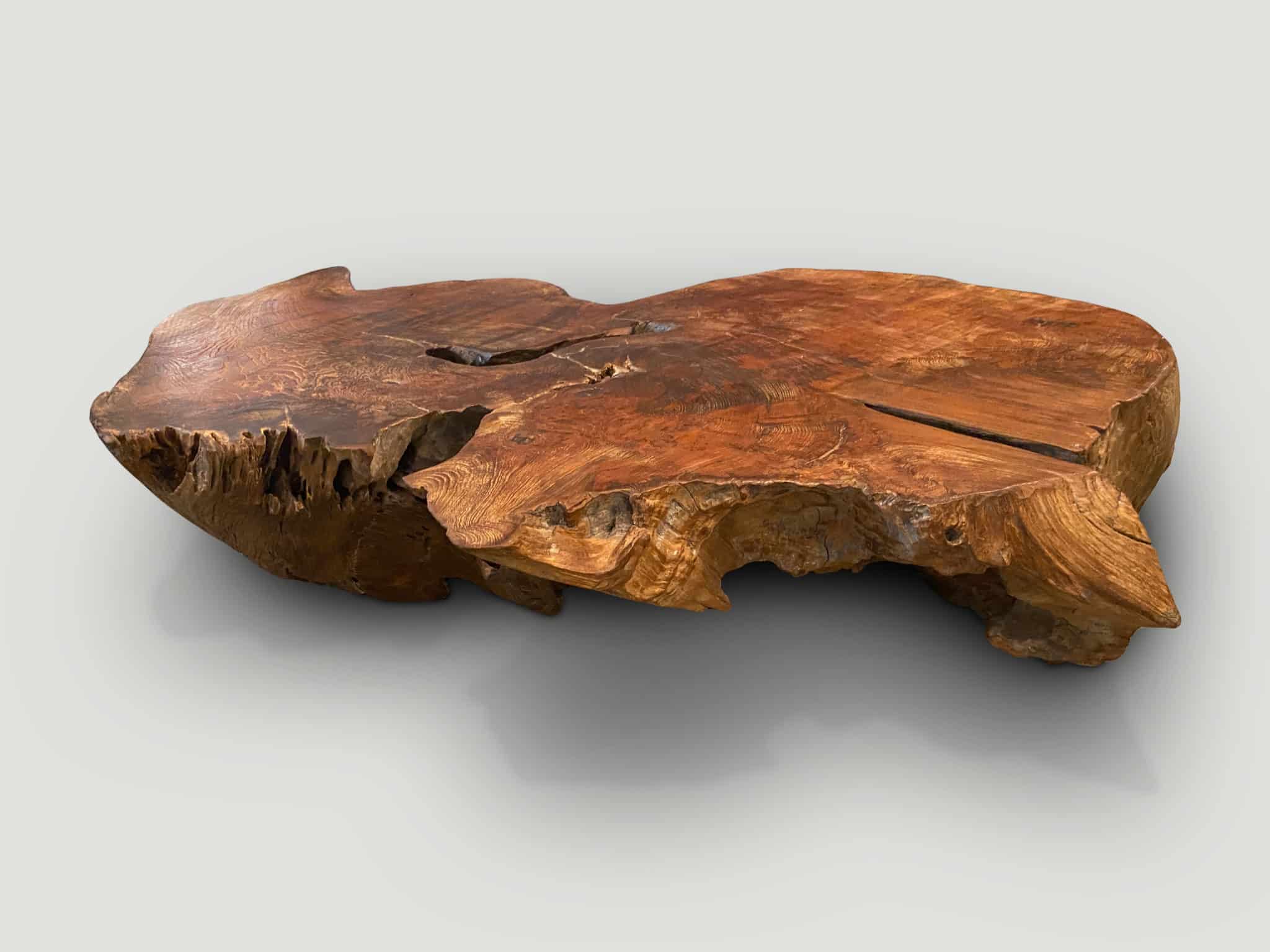 SCULPTURAL TEAK COFFEE TABLE